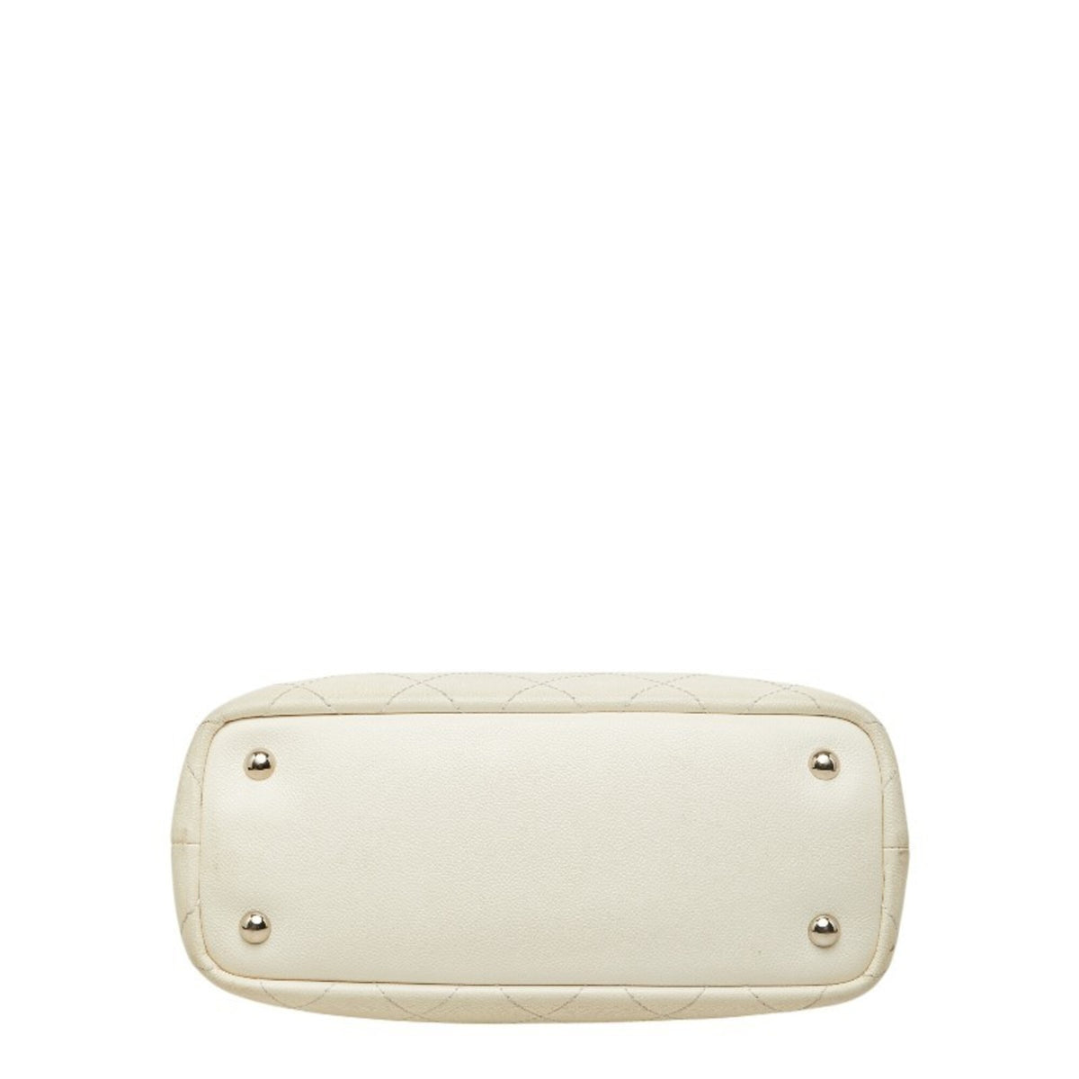 Chanel White Grained Calfskin Shoulder Bag Tote Bag (Pre-Owned)
