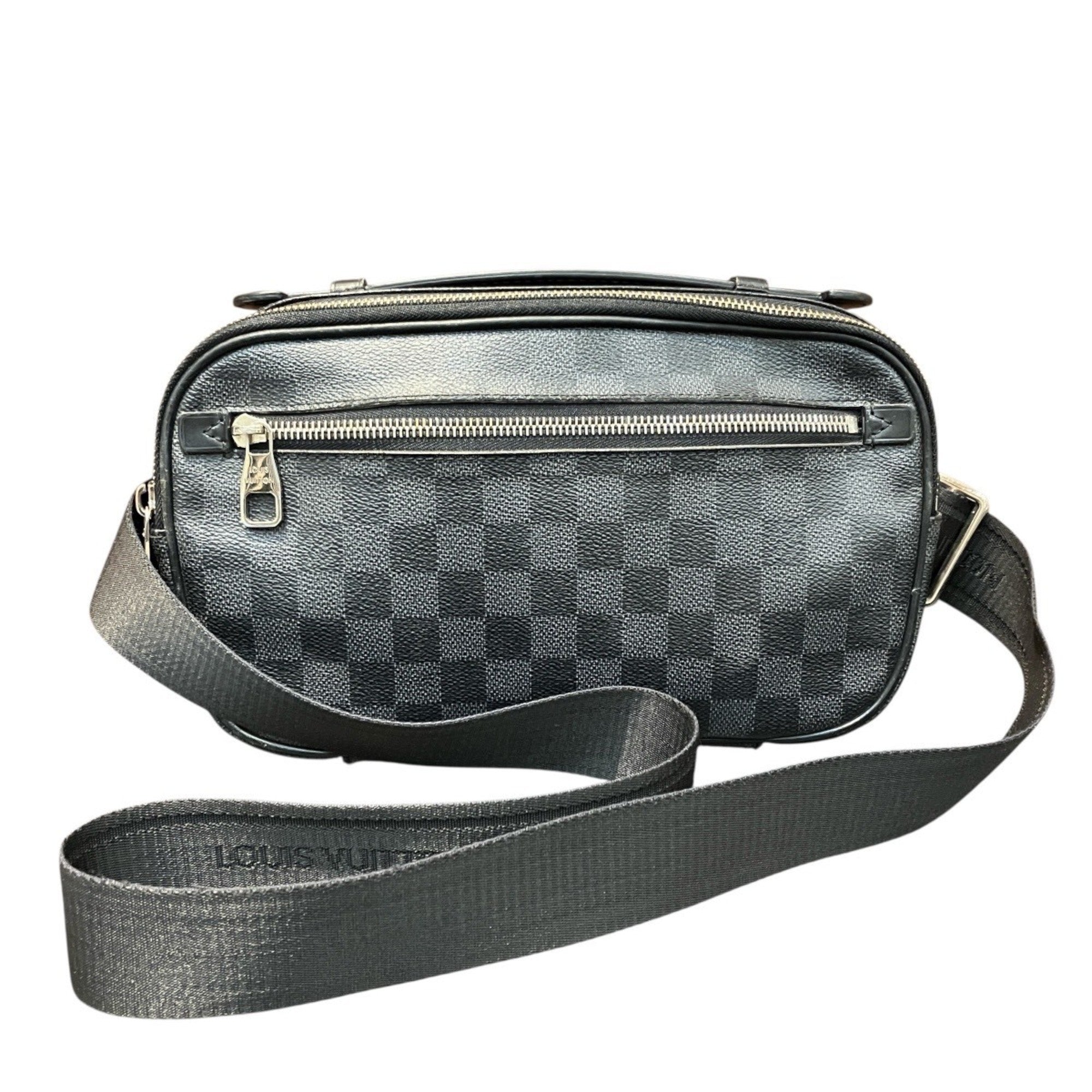 Louis Vuitton Black Gray Pvc Messenger Bag (Pre-Owned)