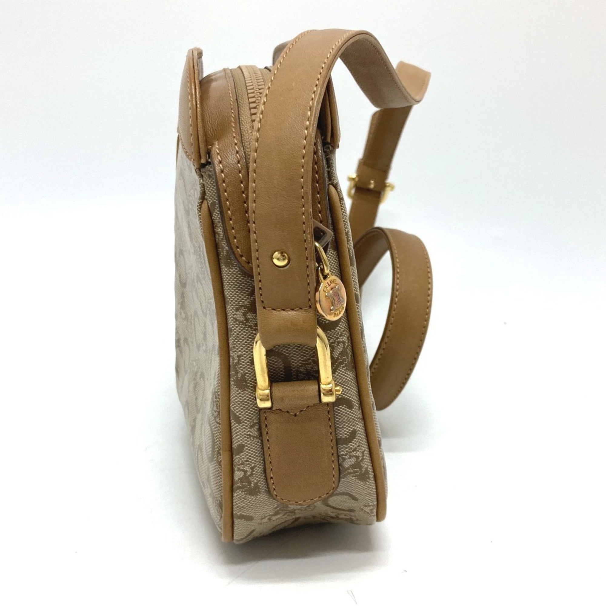 Celine Macadam Beige Pvc Leather Shoulder Bag (Pre-Owned)