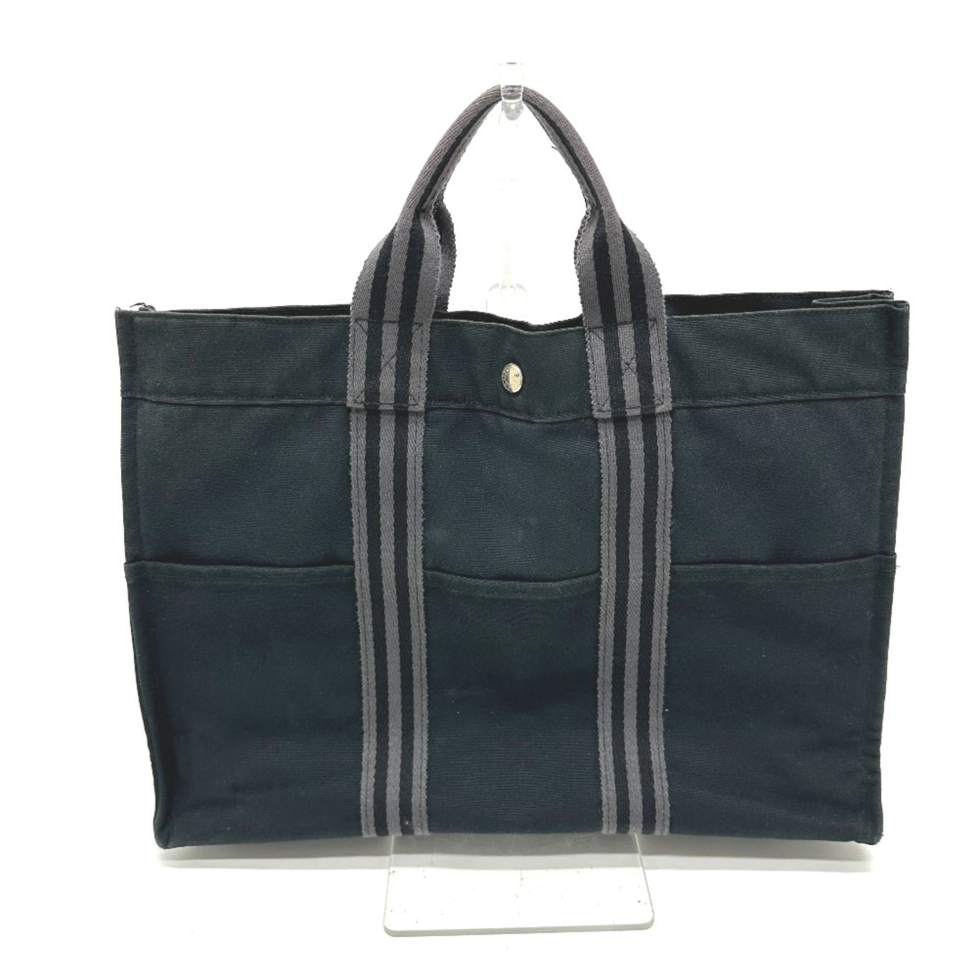 Hermes Black Canvas Tote Bag (Pre-Owned)