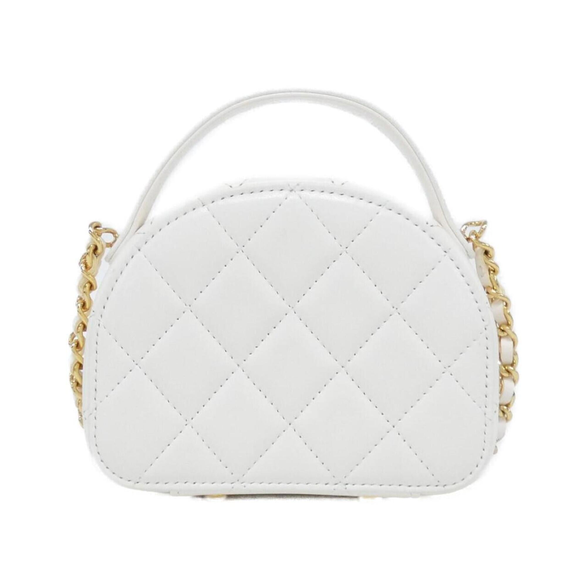 Chanel White Leather Shoulder Bag (Pre-Owned)