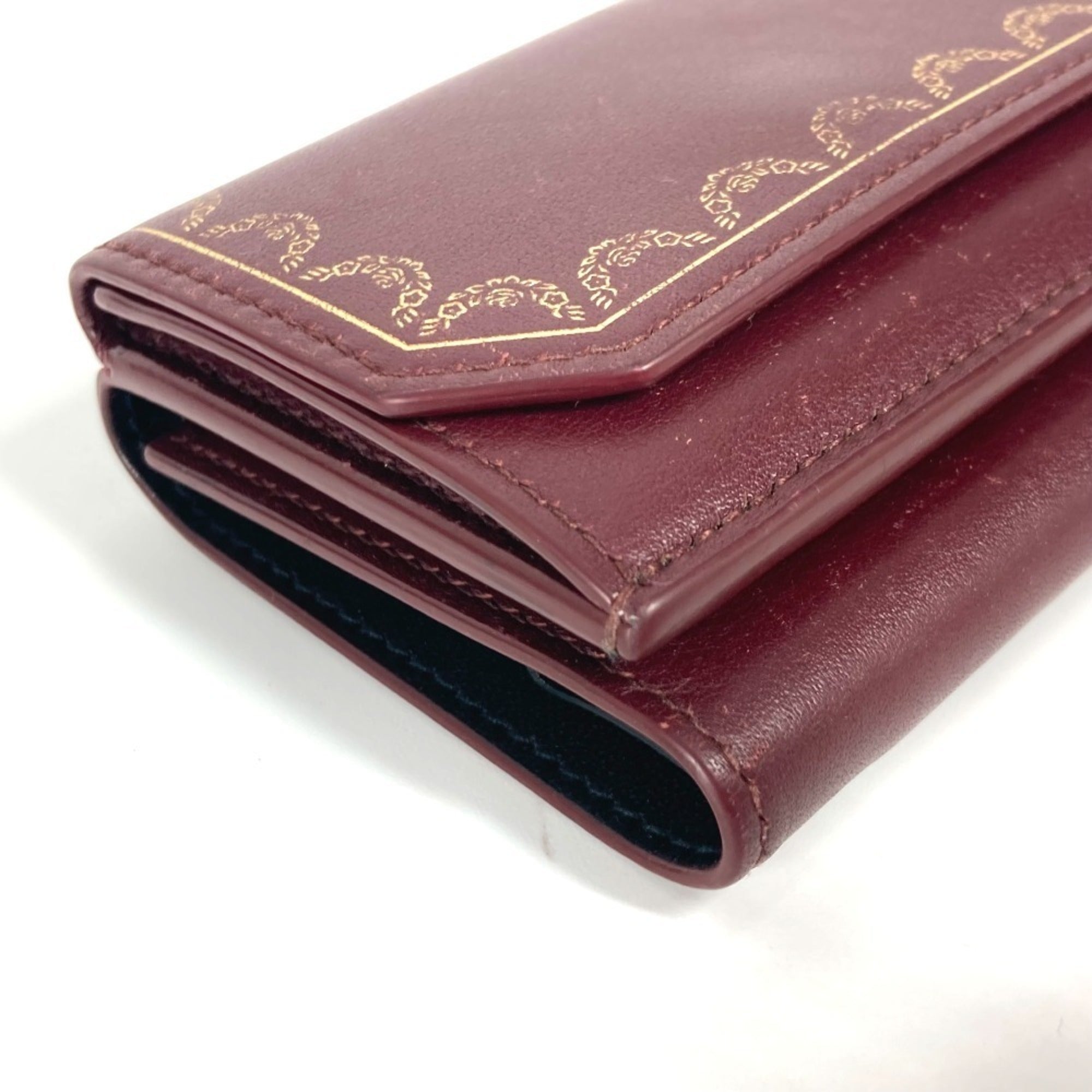 Cartier Wine Red Leather Wallet (Tri-Fold) (Pre-Owned)