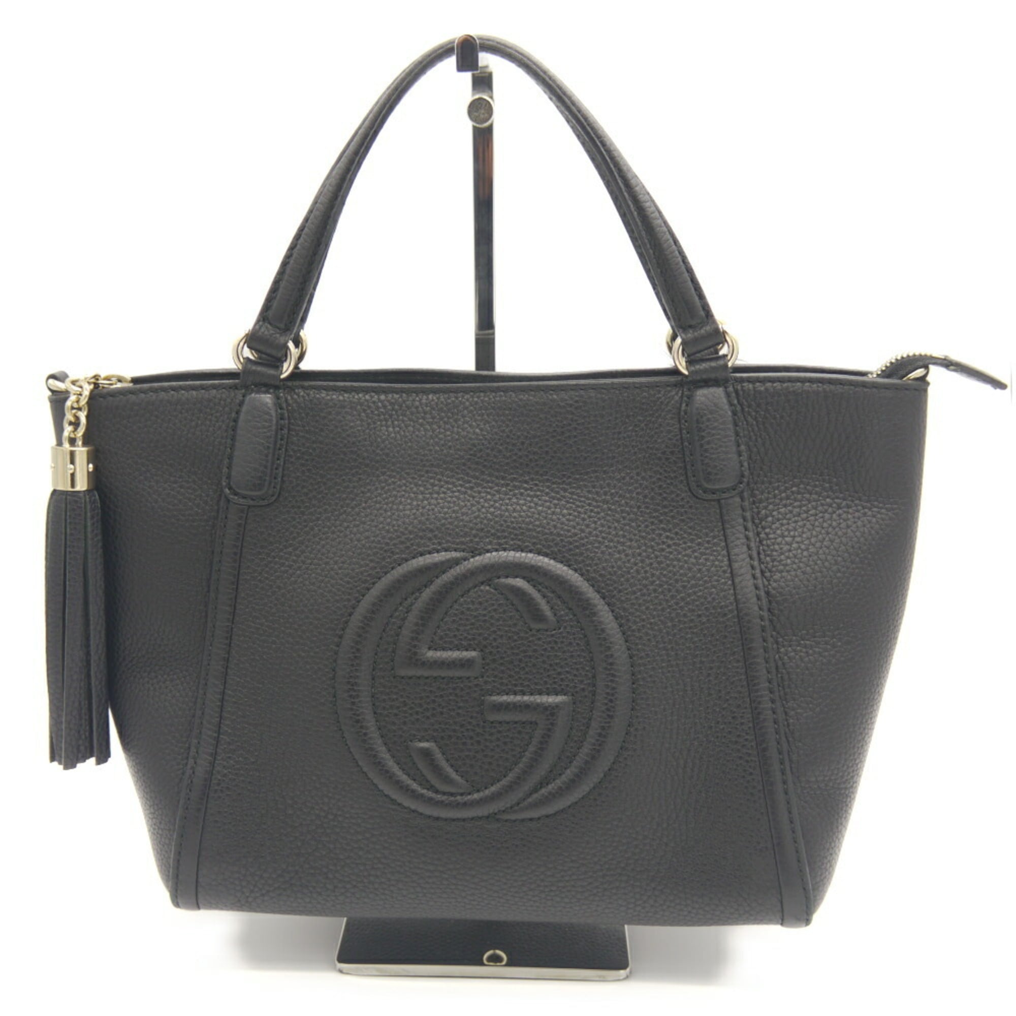 Gucci Black Leather Handbag Shoulder Bag (Pre-Owned)