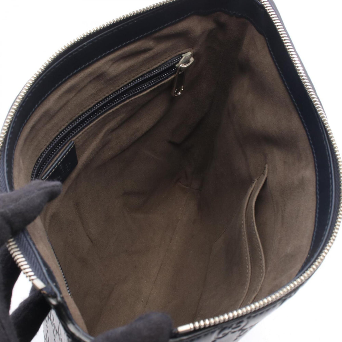 Gucci Navy Leather Handbag Shoulder Bag (Pre-Owned)