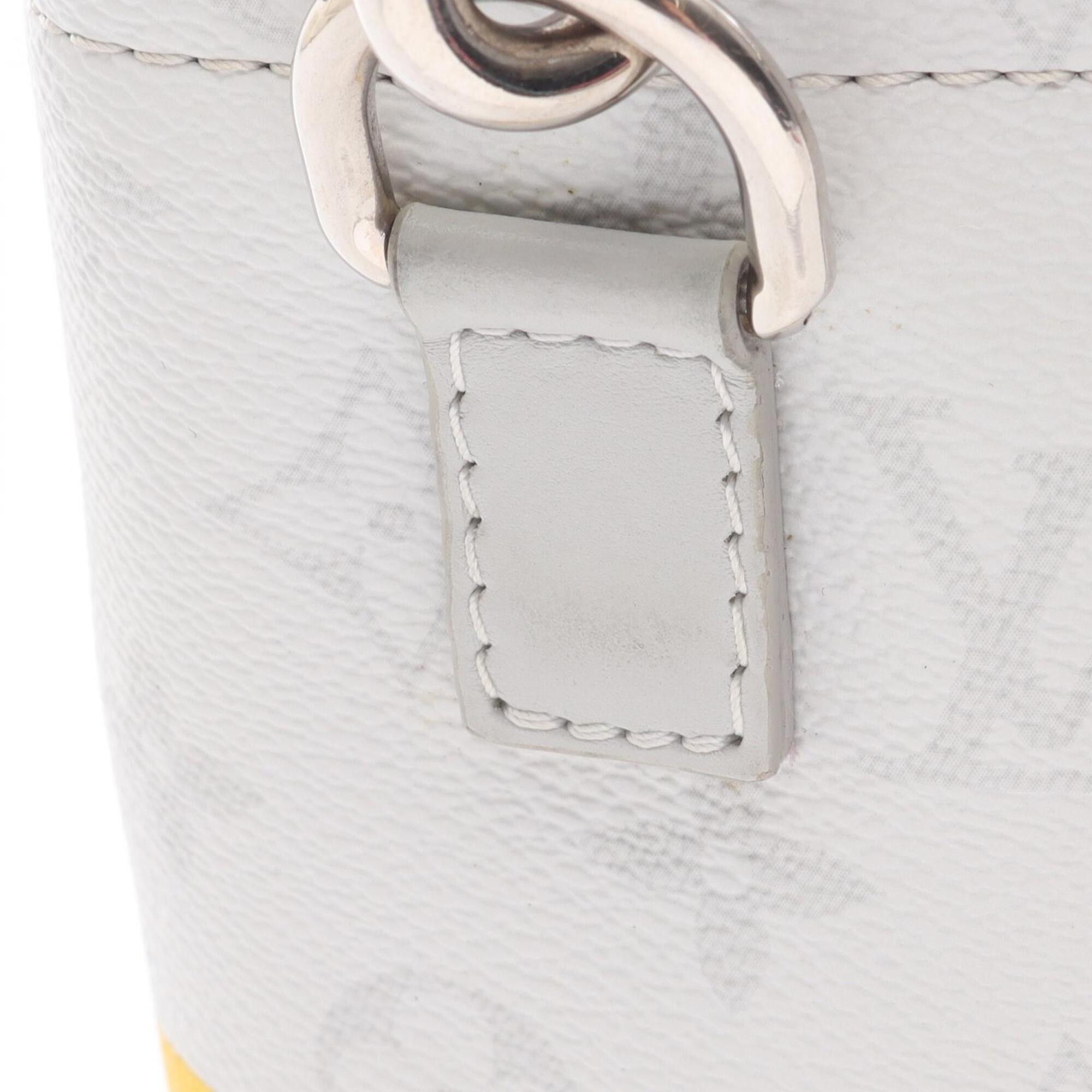 Louis Vuitton Gray White Coated Canvas Leather Handbag Shoulder Bag (Pre-Owned)