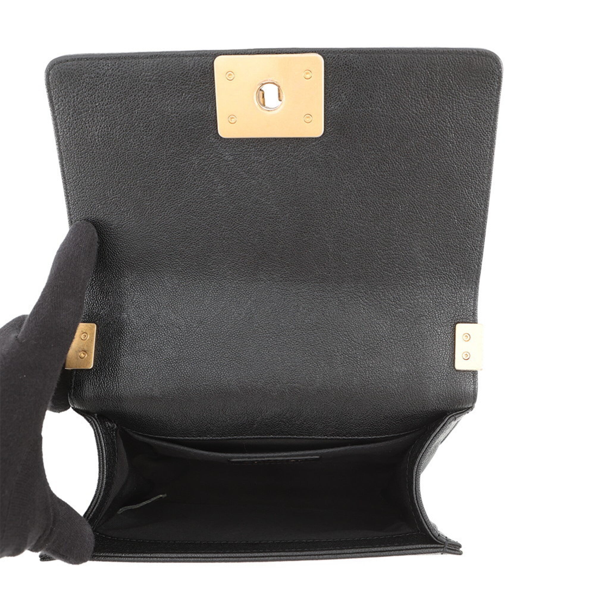 Chanel Matelasse Black Grained Calfskin Handbag Shoulder Bag (Pre-Owned)