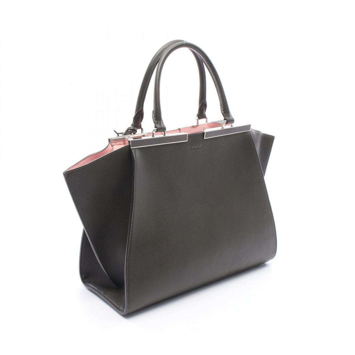 Fendi Khaki Pink Leather Handbag (Pre-Owned)