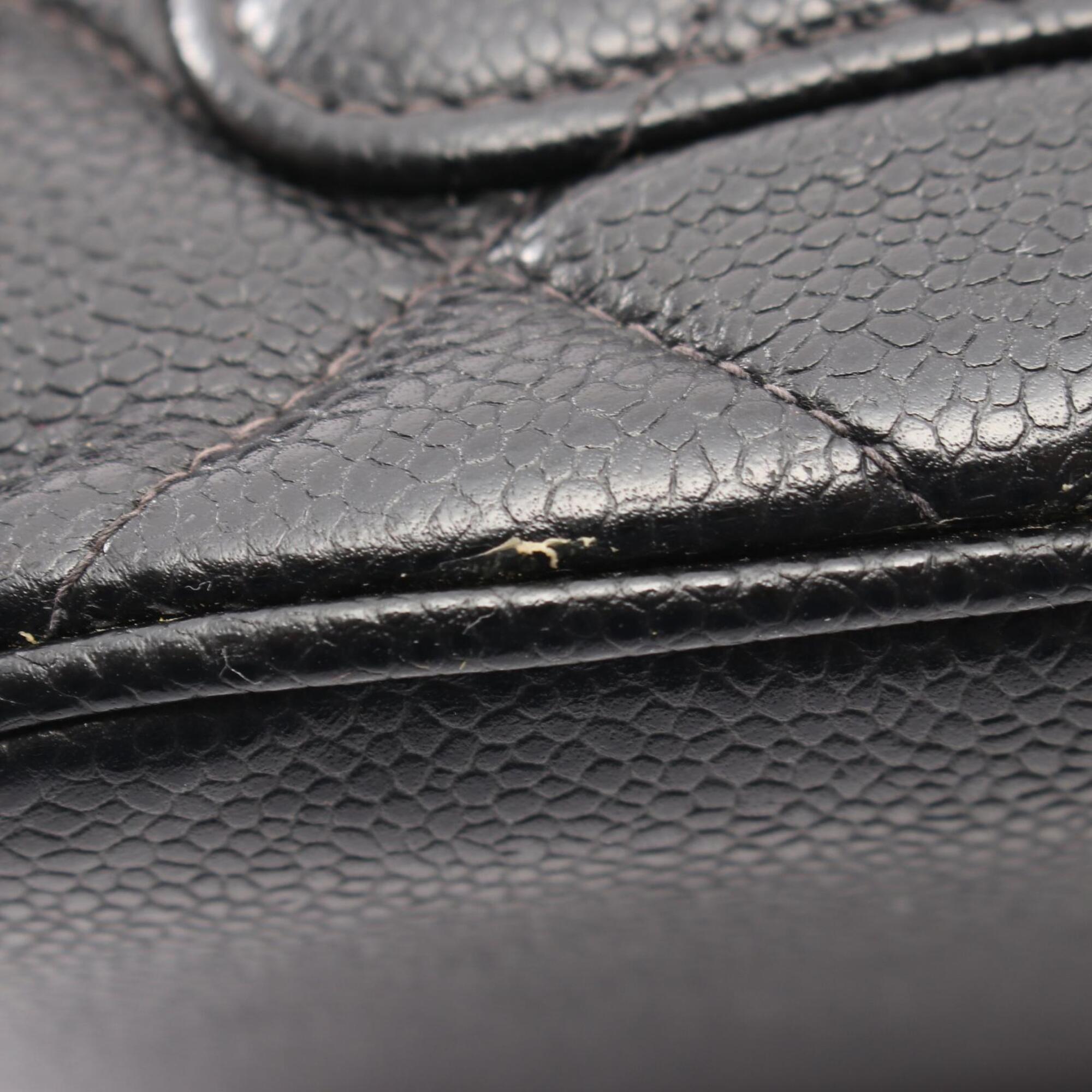 Chanel Black Grained Calfskin Handbag Tote Bag (Pre-Owned)