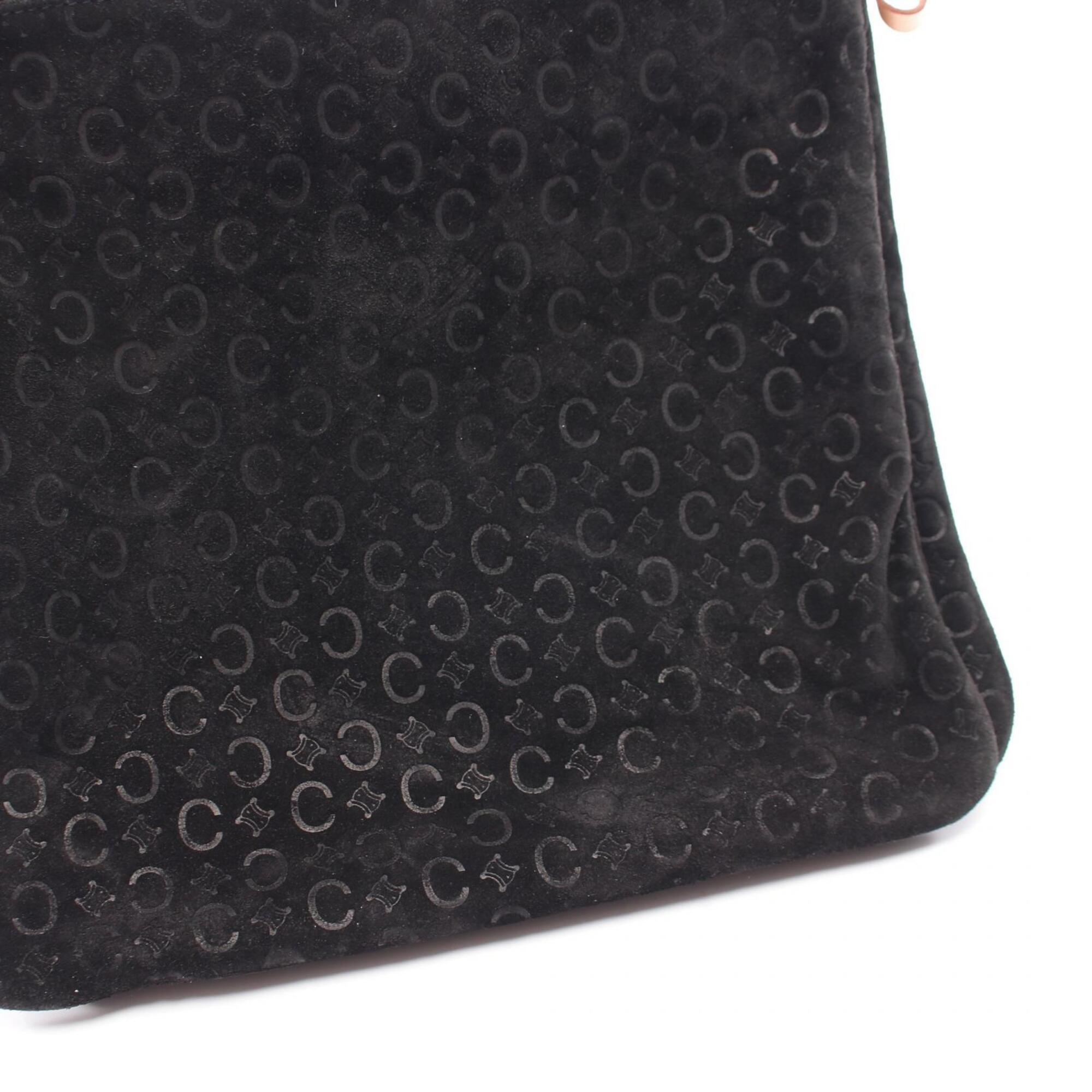 Celine Beige Black Suede Leather Handbag Shoulder Bag (Pre-Owned)