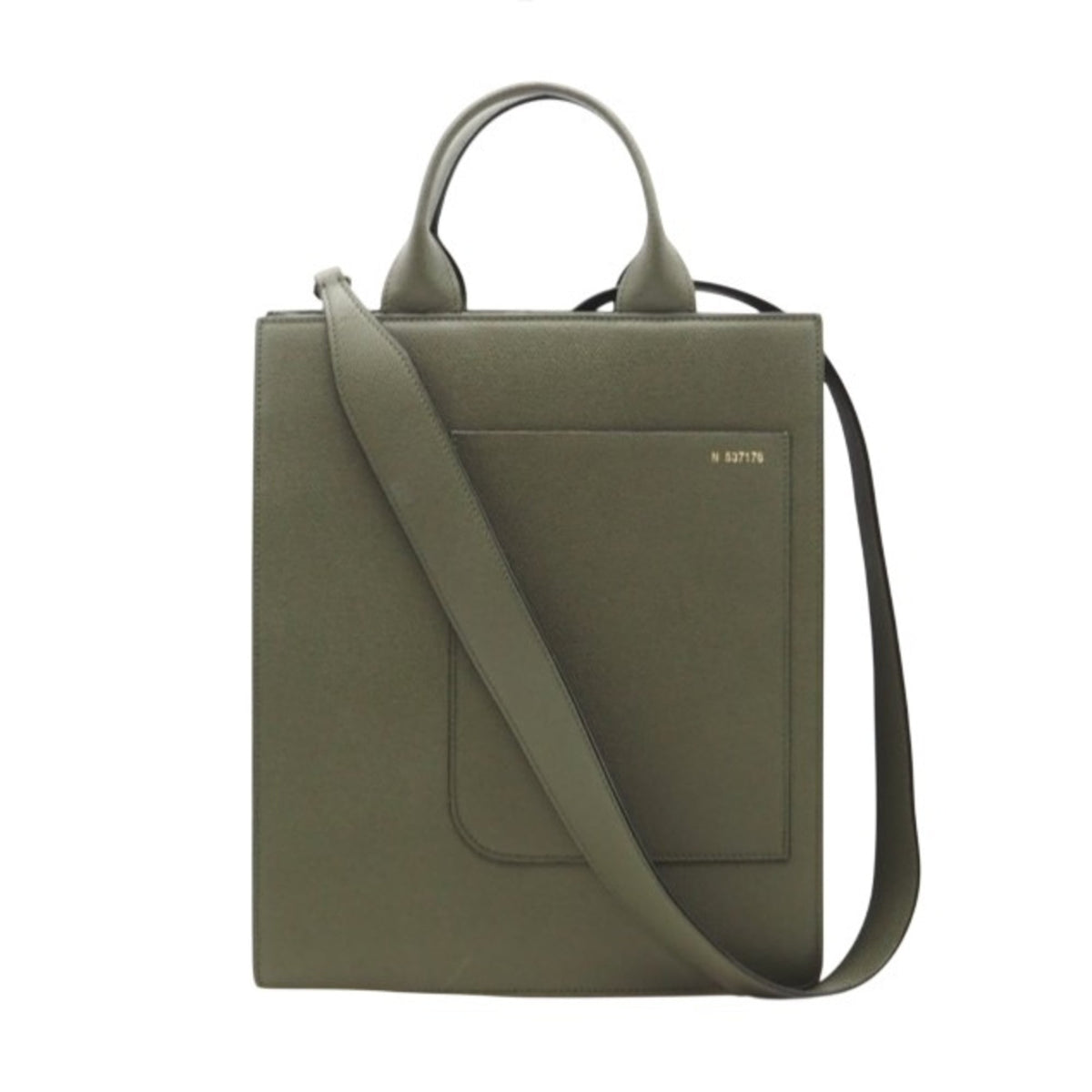 Valextra Khaki Leather Shoulder Bag (Pre-Owned)