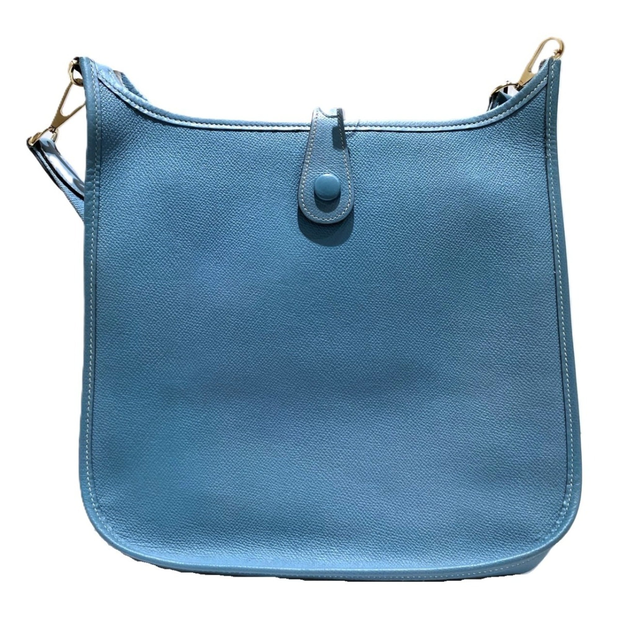 Hermes Sky Blue Taurillon Clemence Leather Shoulder Bag (Pre-Owned)