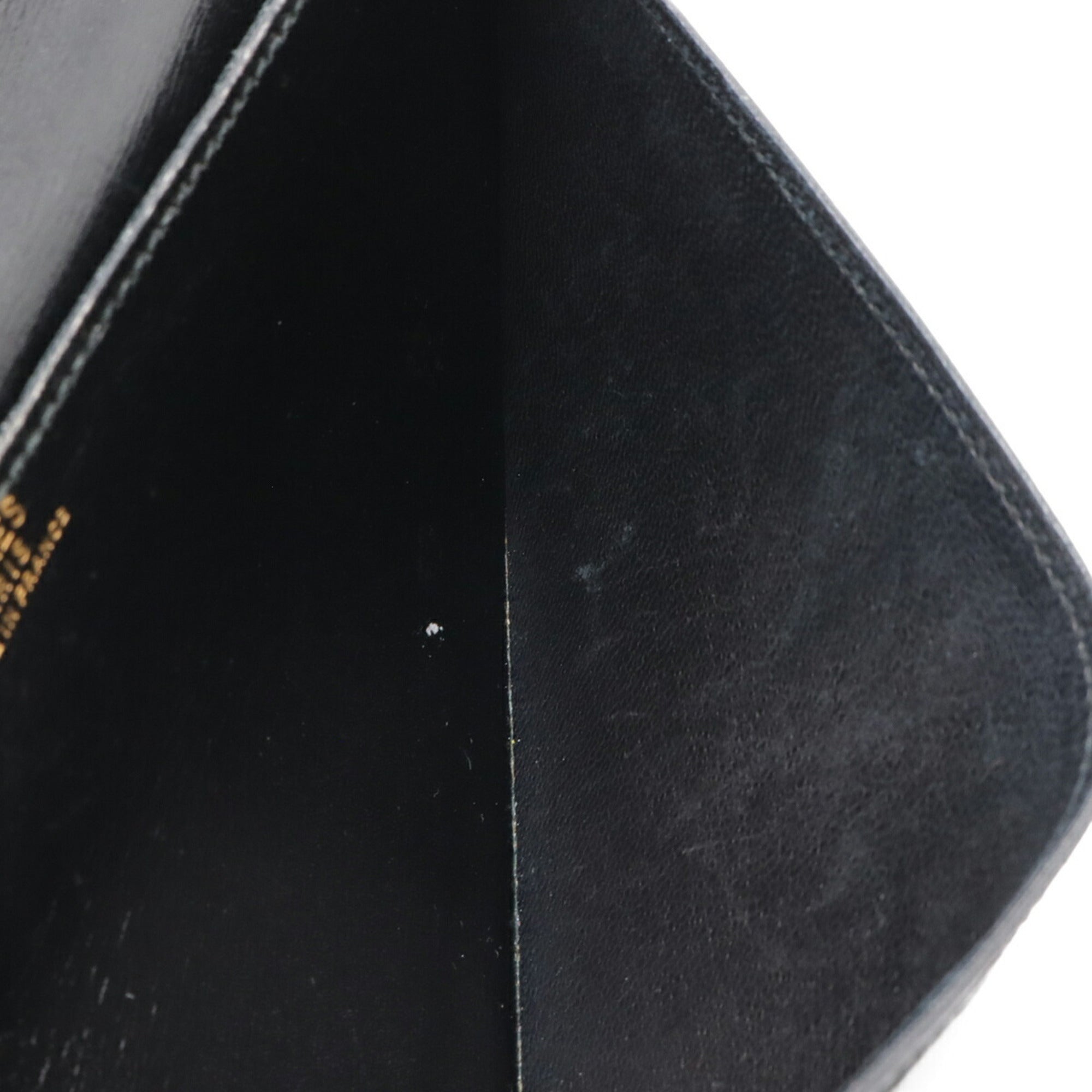 Hermes Osaka Black Box Calf Leather Long Wallet (Bi-Fold) (Pre-Owned)