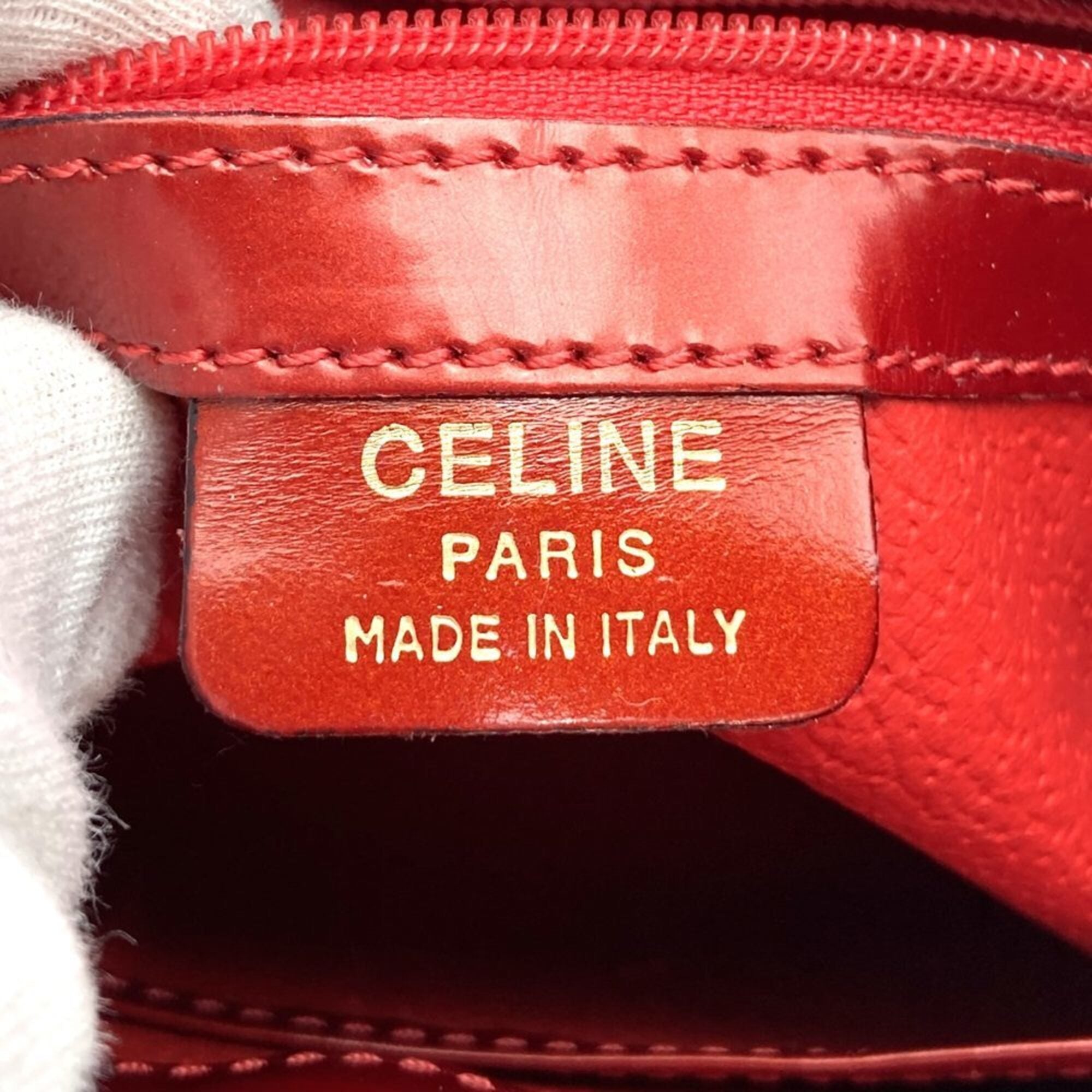 Celine Red Color Leather Handbag Shoulder Bag (Pre-Owned)