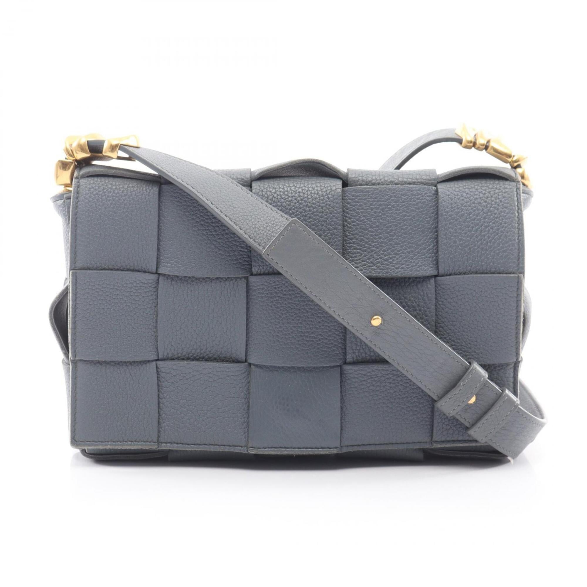 Bottega Veneta Gray Intrecciato Handbag Shoulder Bag (Pre-Owned)
