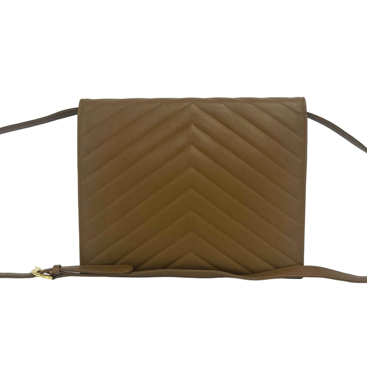 Yves Saint Laurent Brown Leather Pochette Shoulder Bag (Pre-Owned)
