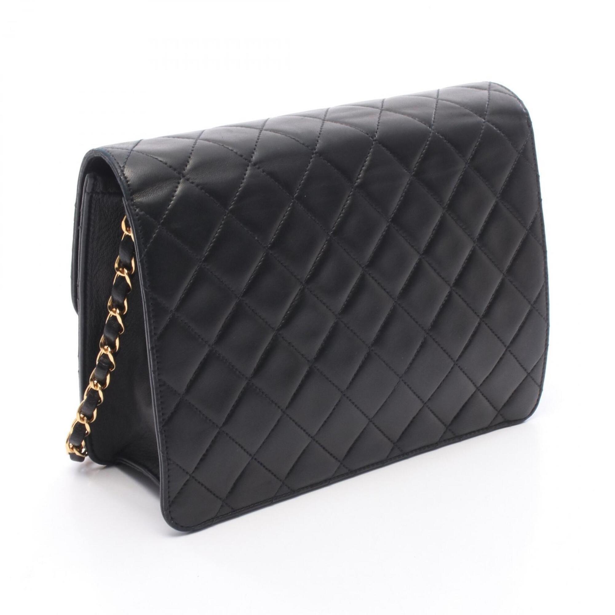 Chanel Black Leather Handbag Shoulder Bag (Pre-Owned)