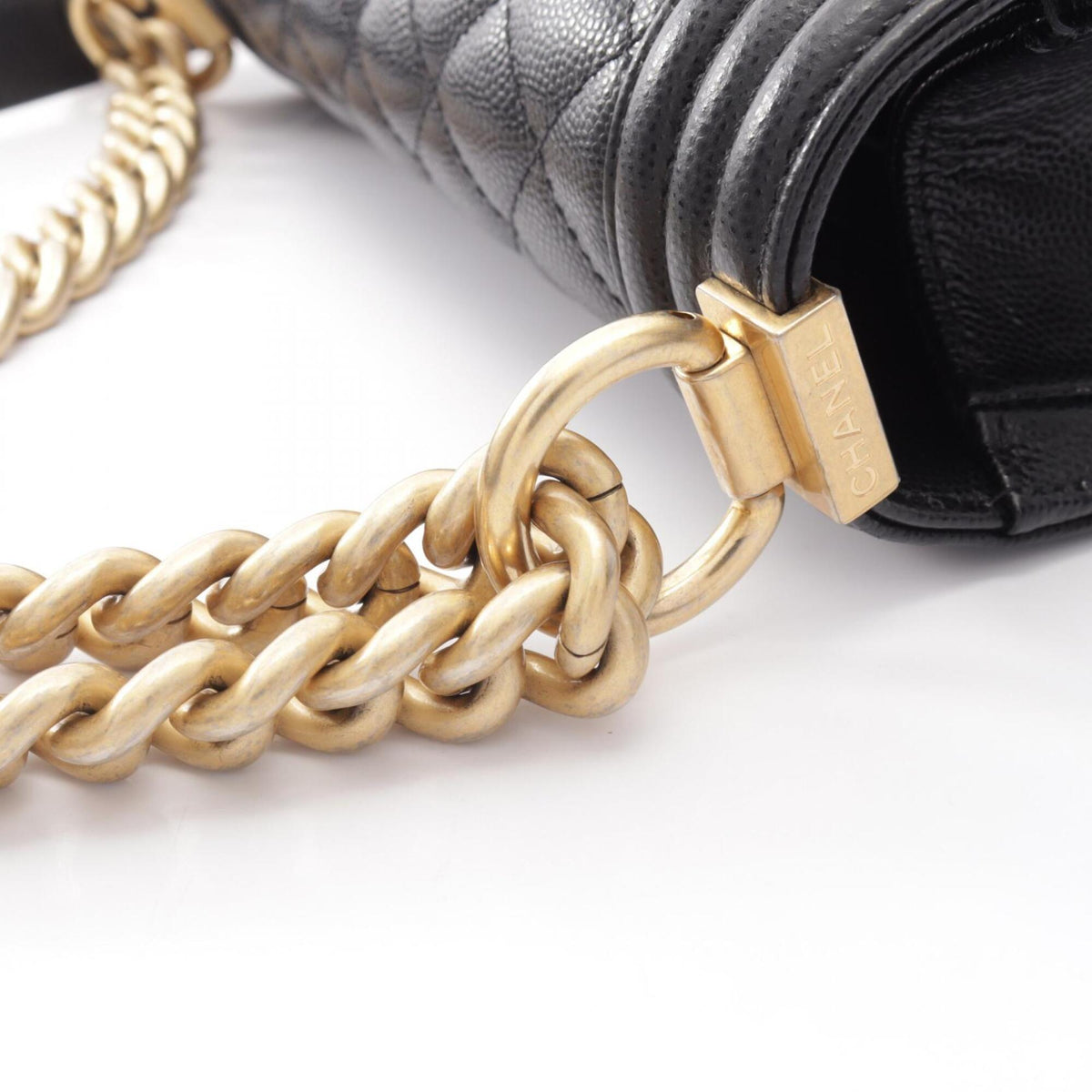 Chanel Black Grained Calfskin Handbag Shoulder Bag (Pre-Owned)