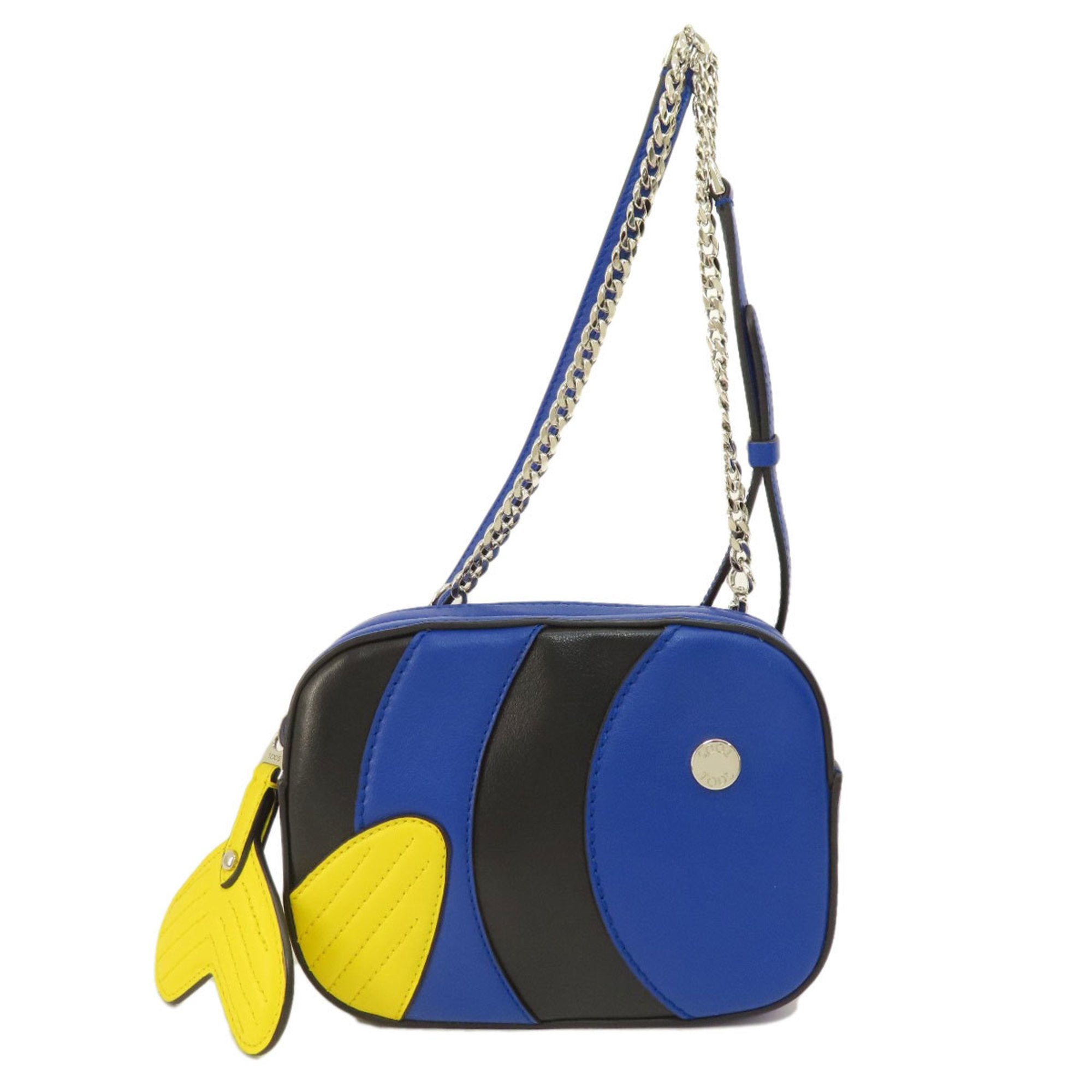 Tod's Blue Yellow Leather Shoulder Bag (Pre-Owned)
