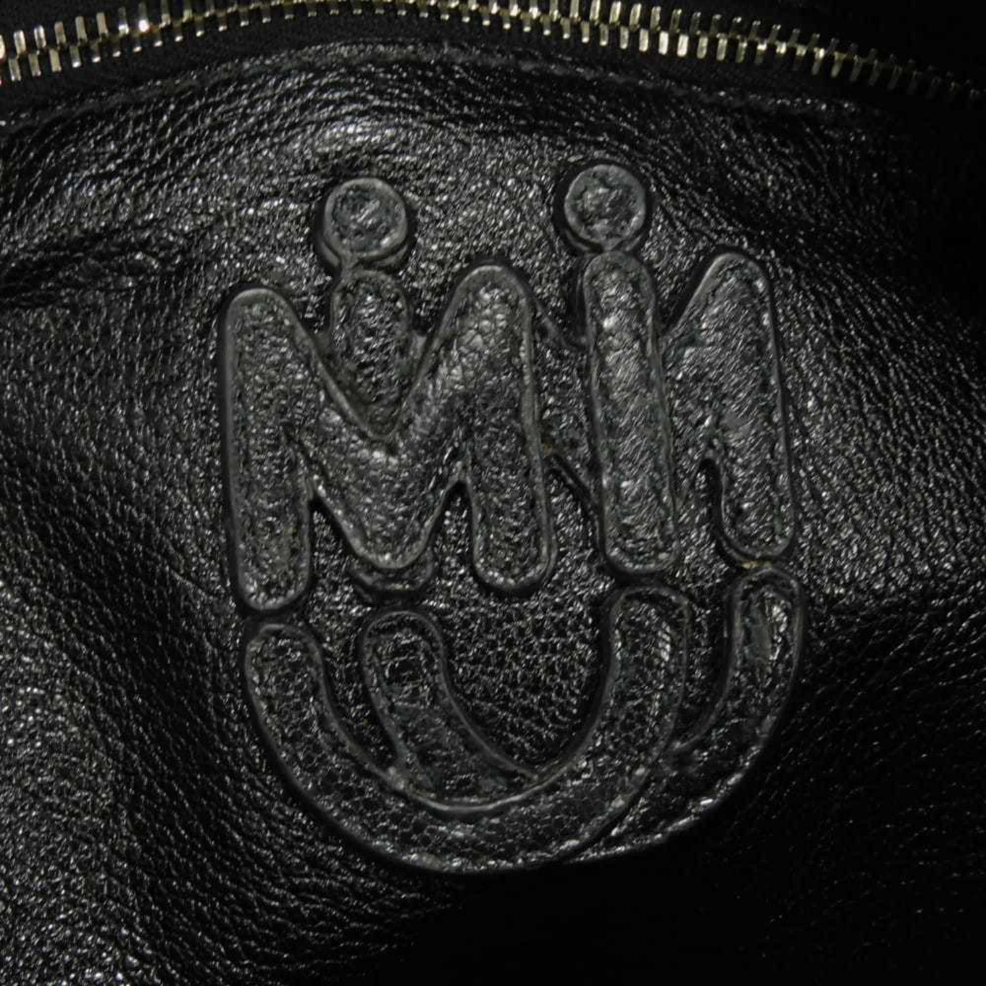 Miu Miu Black Leather Clutch Bag Pochette Shoulder Bag (Pre-Owned)