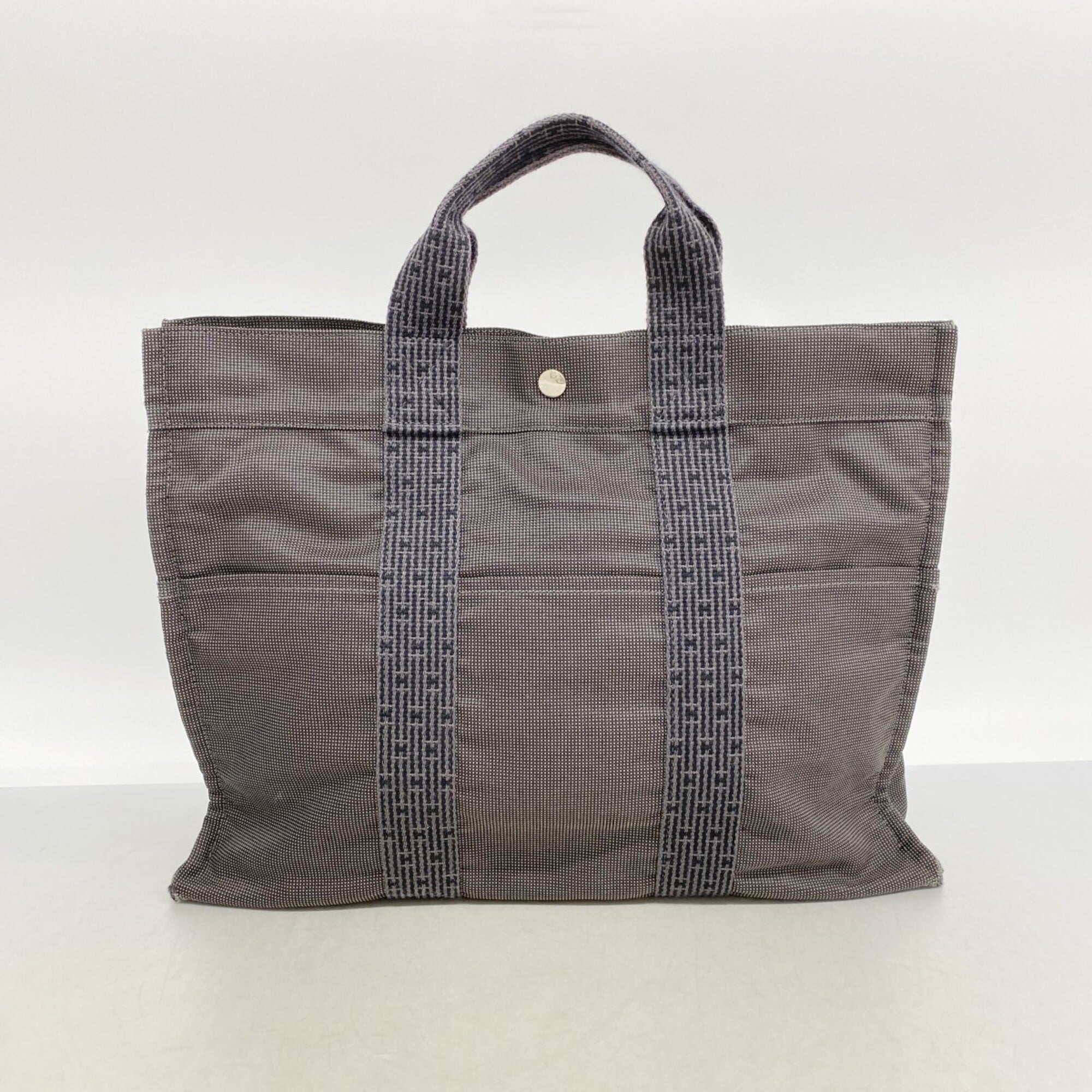 Hermes Gray Canvas Tote Bag (Pre-Owned)