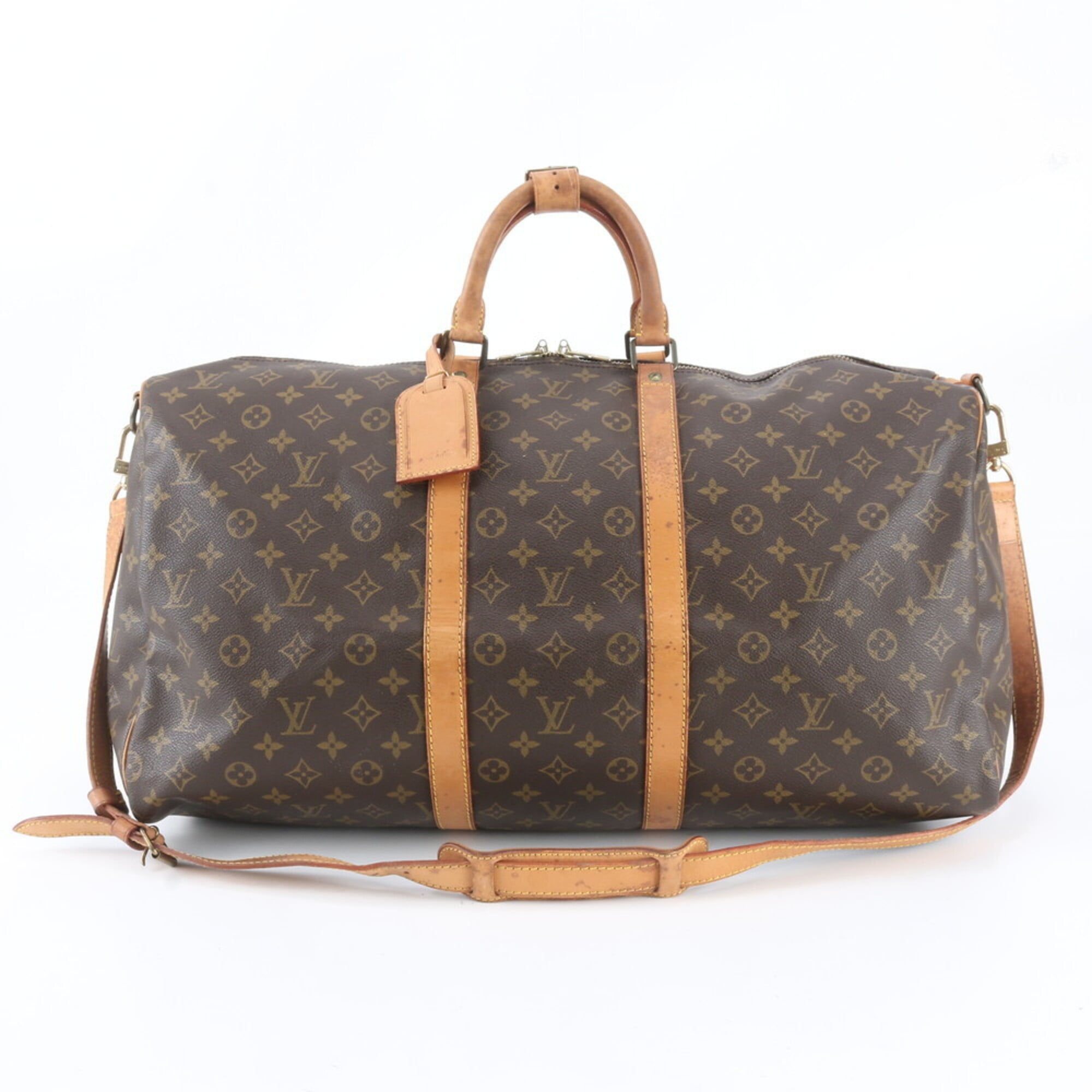 Louis Vuitton Monogram Brown Leather Coated Canvas Handbag (Pre-Owned)