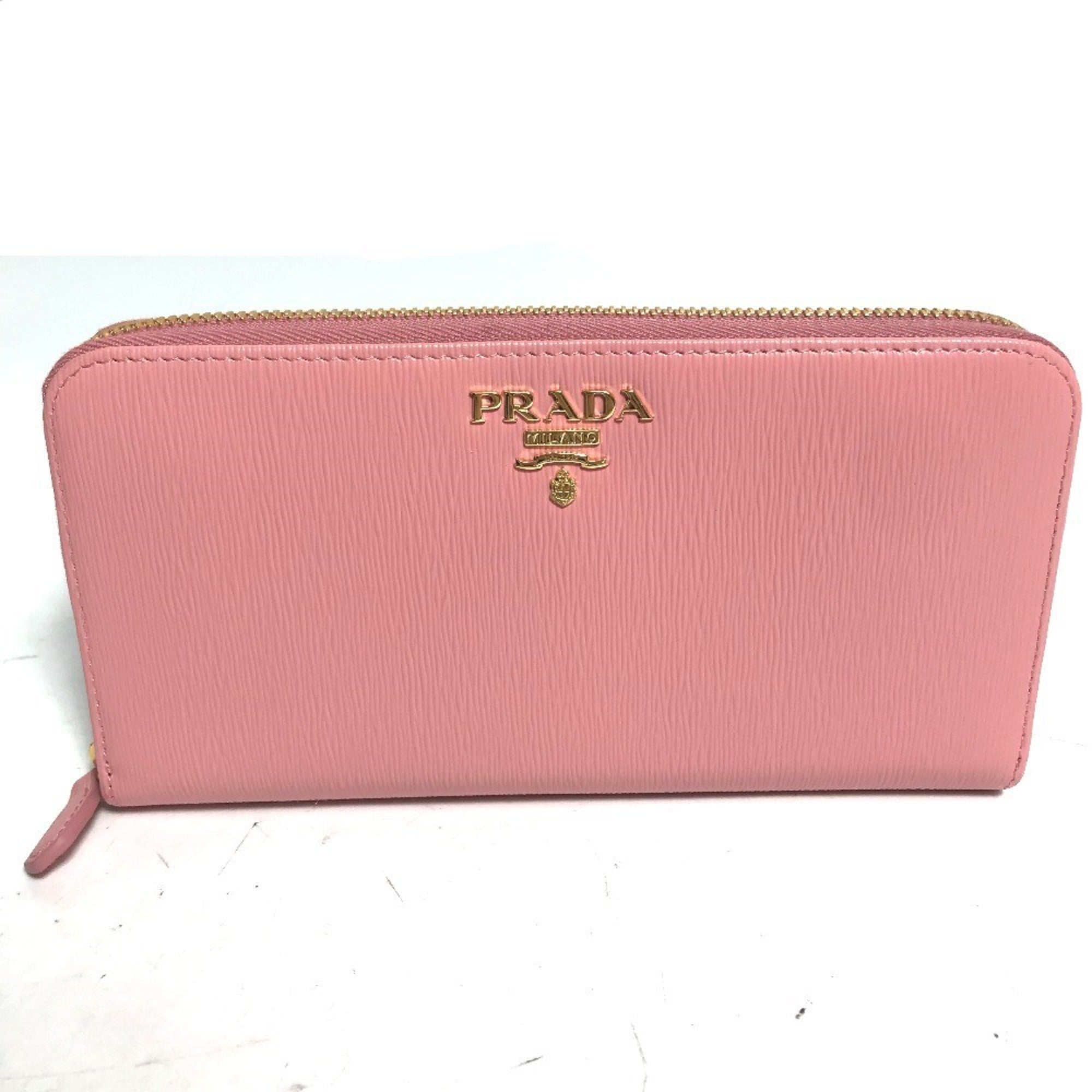 Prada Pink Saffiano Metal Long Wallet (Bi-Fold) (Pre-Owned)