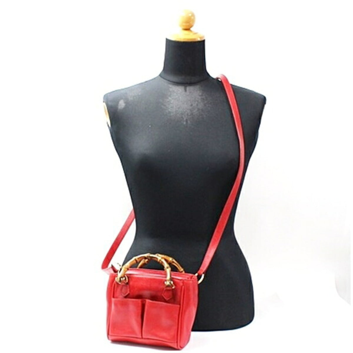Gucci Ivory Red Color Leather Shoulder Bag (Pre-Owned)