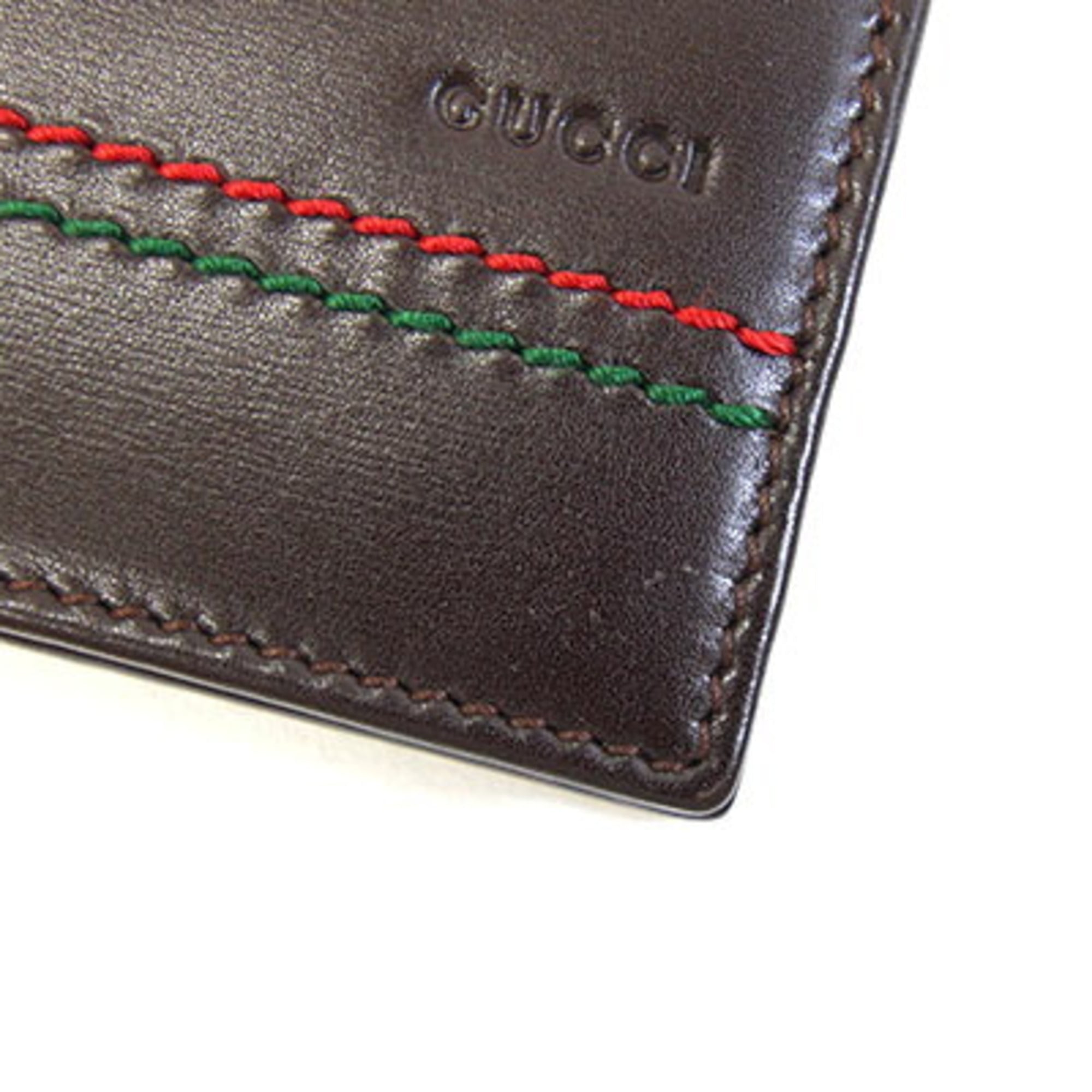 Gucci Dark Brown Leather Wallet (Bi-Fold) (Pre-Owned)