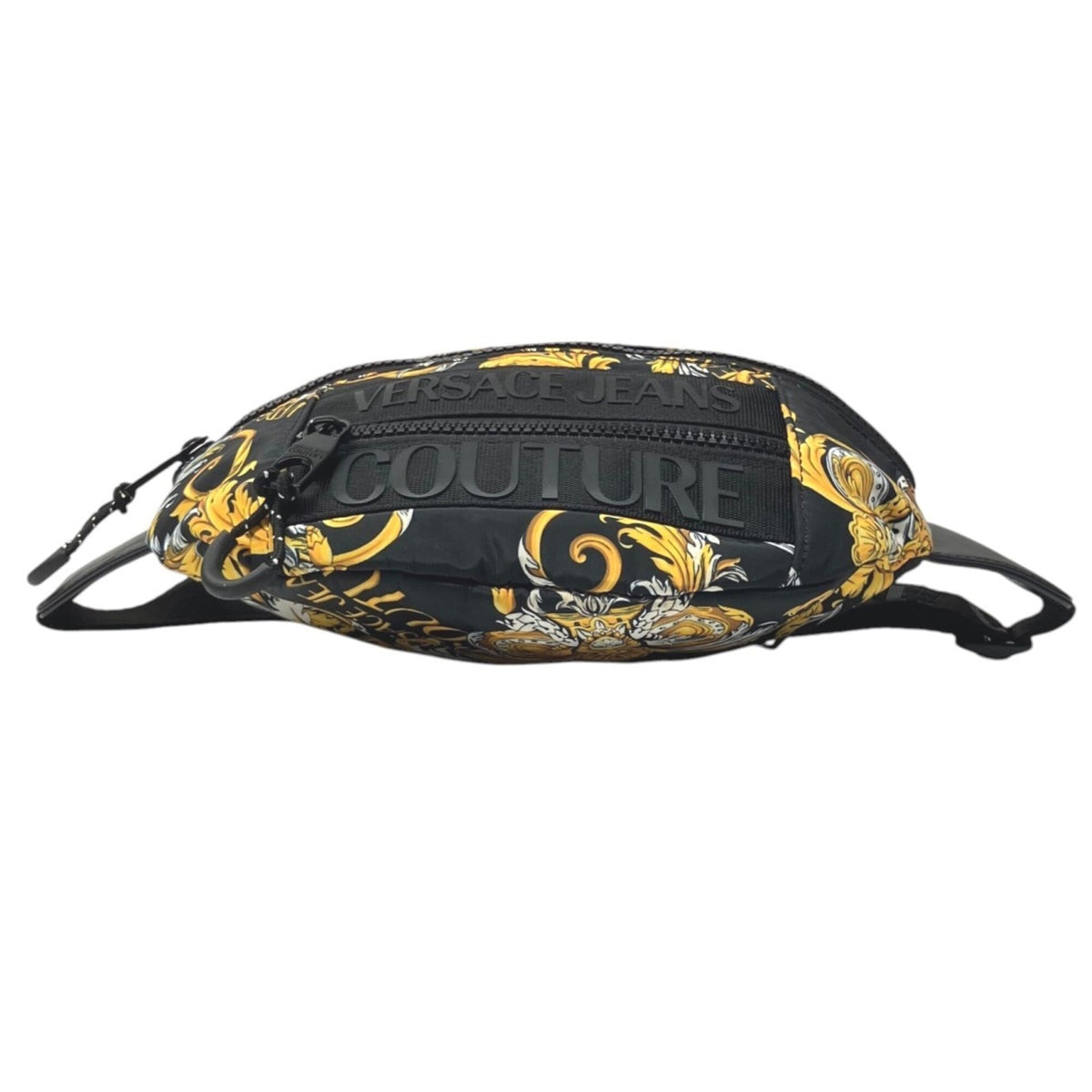 Versace Black Yellow Nylon Fanny Pack Sling Bag (Pre-Owned)