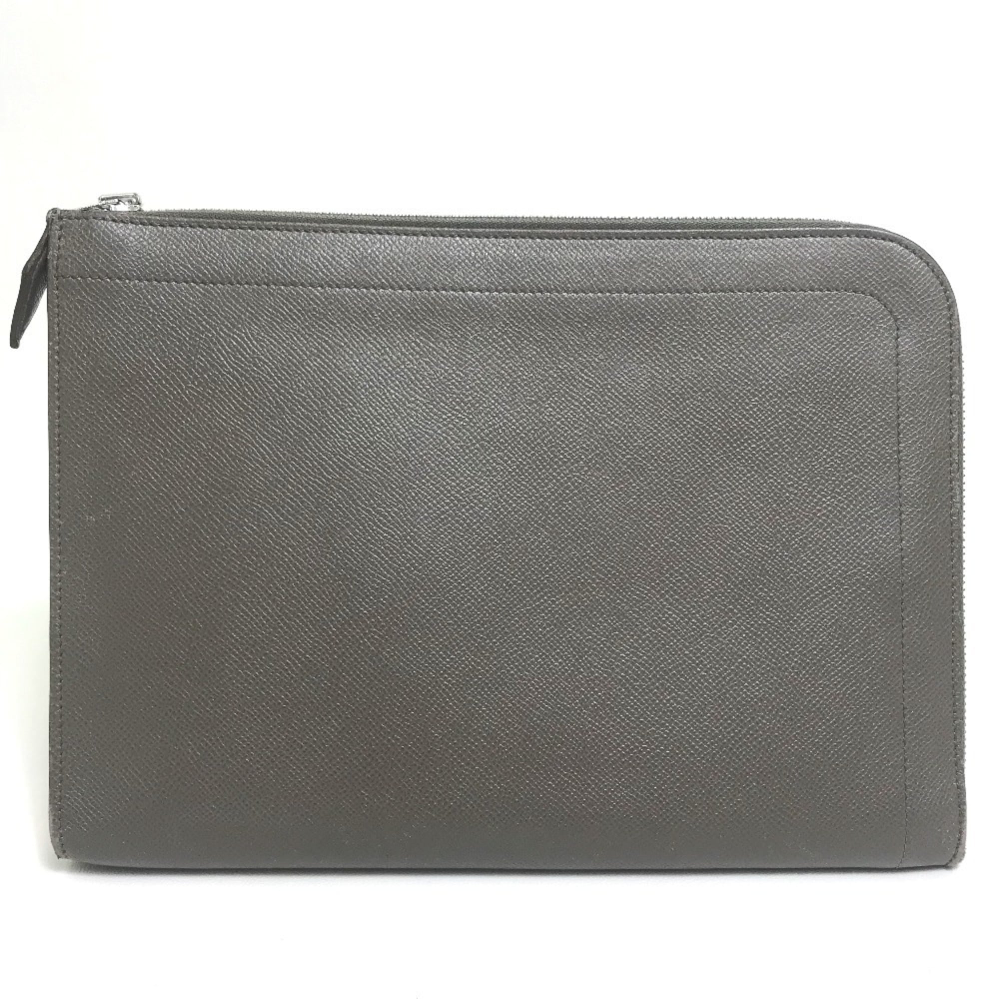 Hermes Kara Etoupe Gray Gray Epsom Leather Clutch Bag (Pre-Owned)