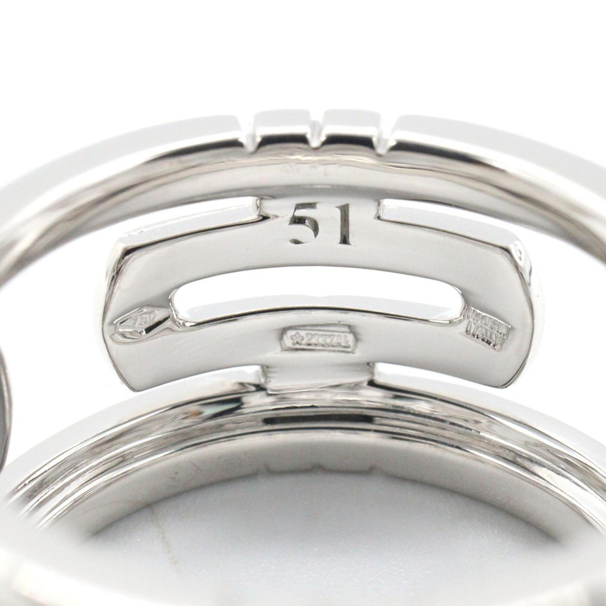Bvlgari Silver White Gold (18K) Band Ring (Pre-Owned)