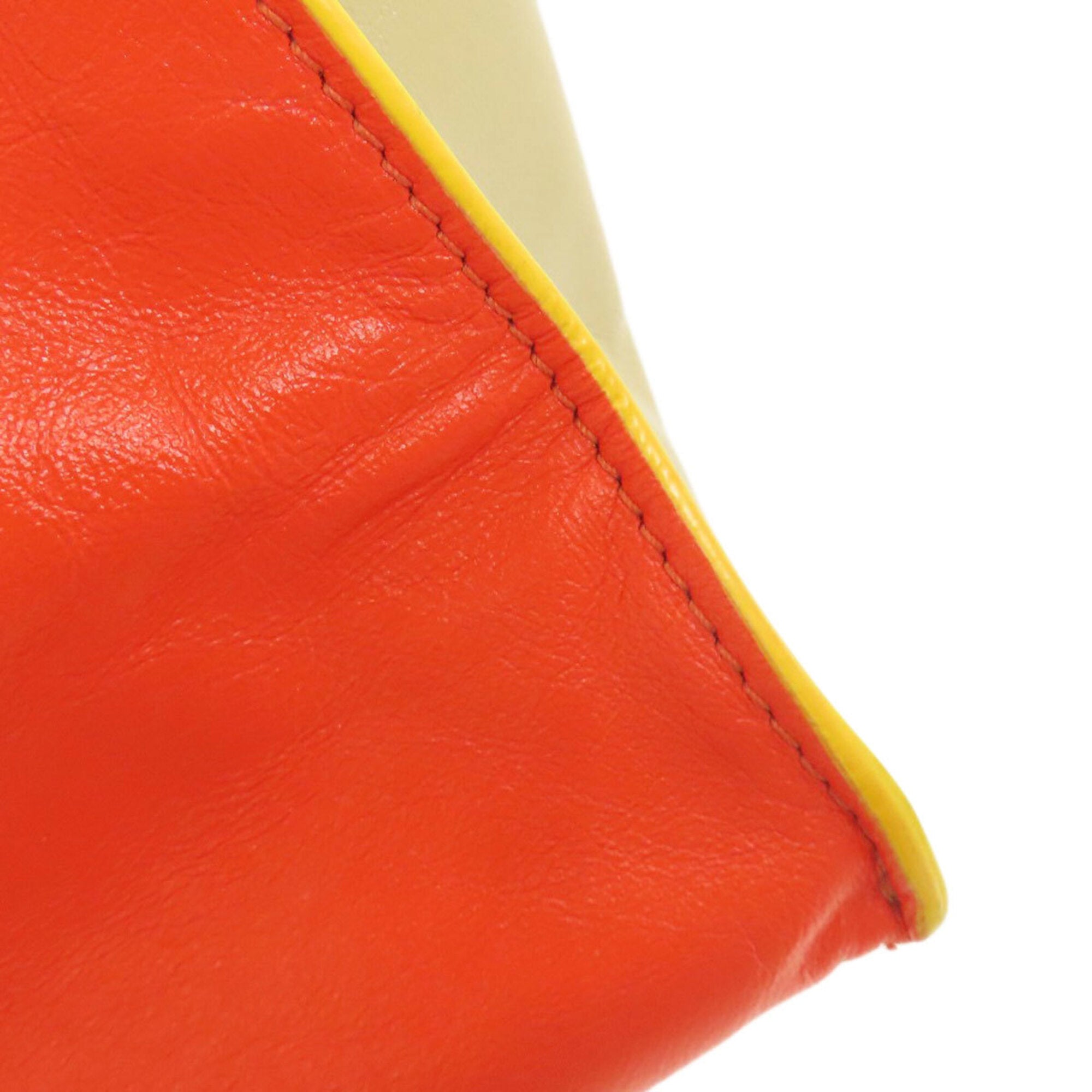 Marni Beige Red Color Leather Handbag (Pre-Owned)