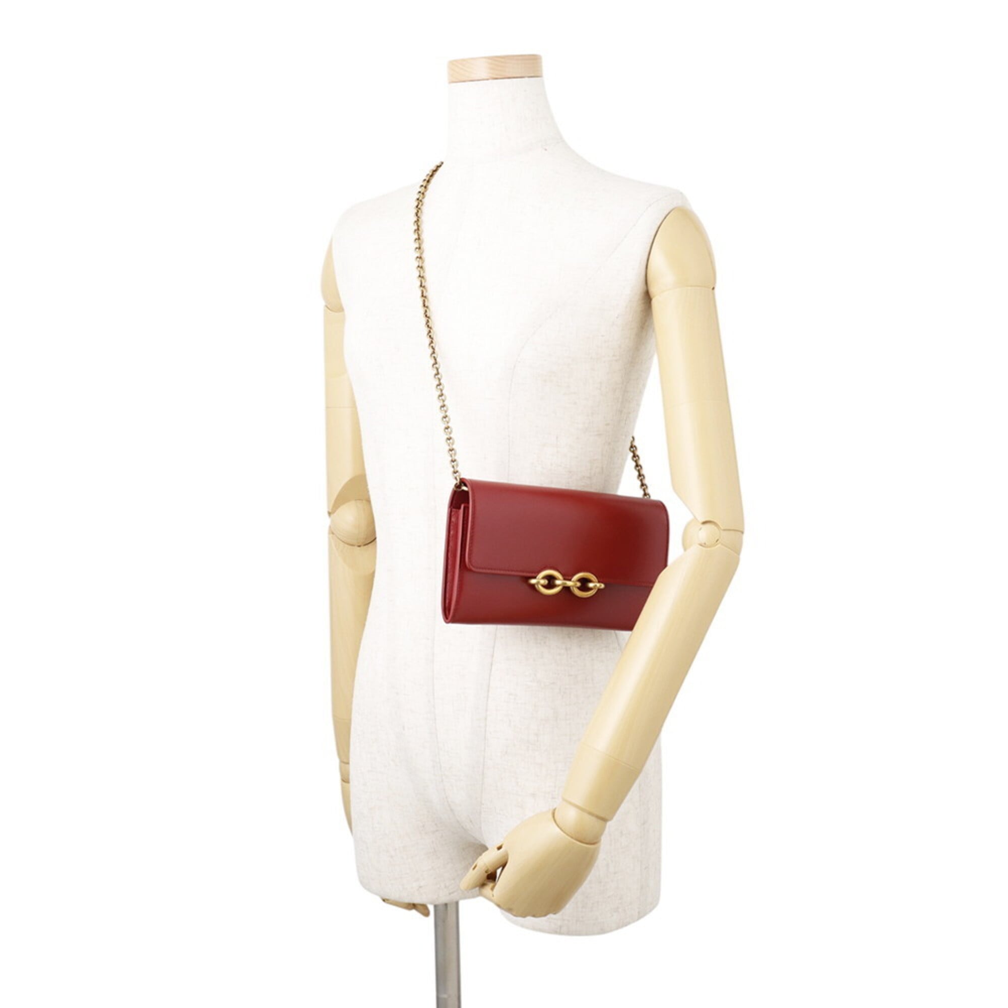 Yves Saint Laurent Leather Chain/Shoulder Wallet (Pre-Owned)