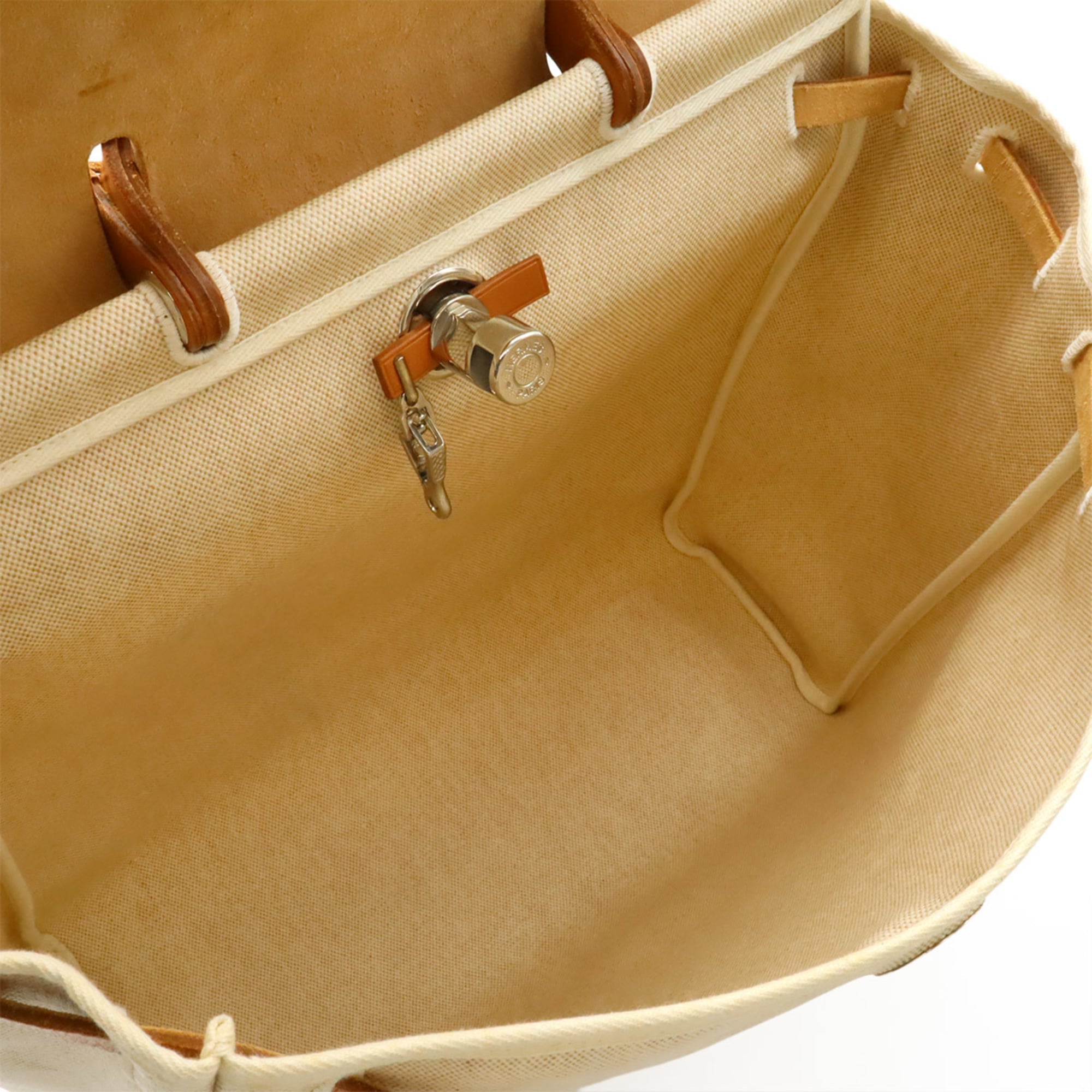 Hermes Natural Toile H Handbag Shoulder Bag (Pre-Owned)