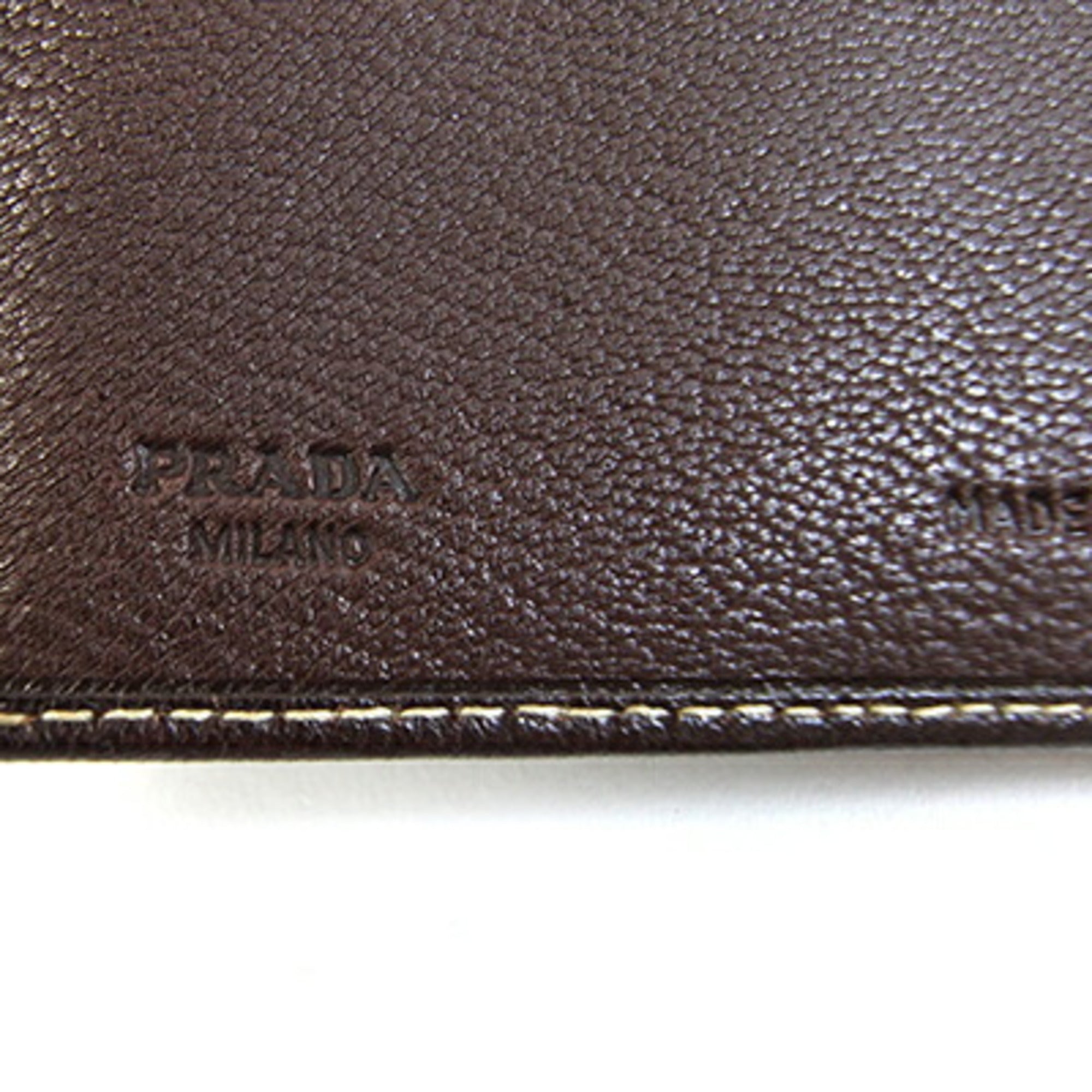 Prada Cacao Dark Brown Leather Wallet (Tri-Fold) (Pre-Owned)