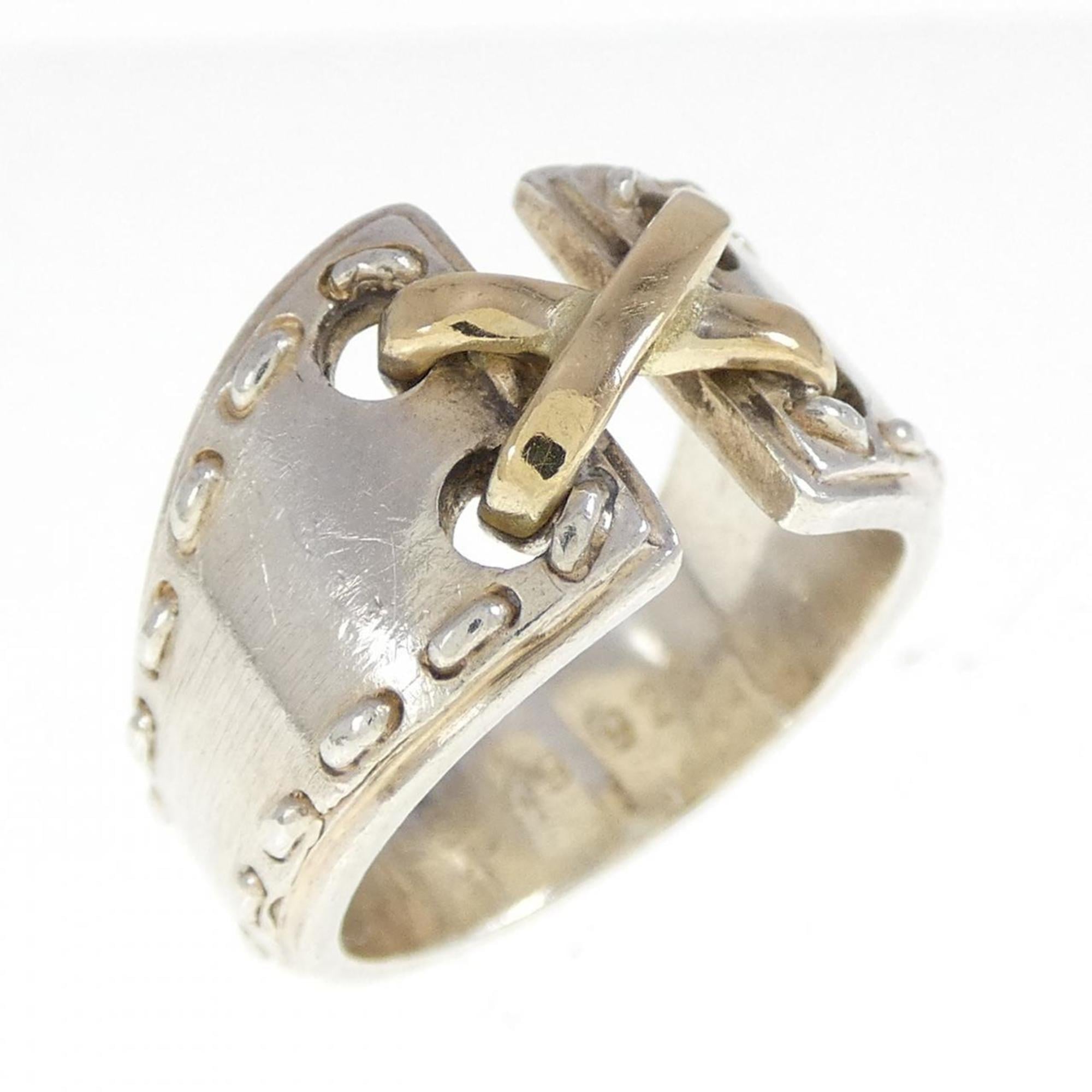 Hermes Silver 925 Band Ring (Pre-Owned)