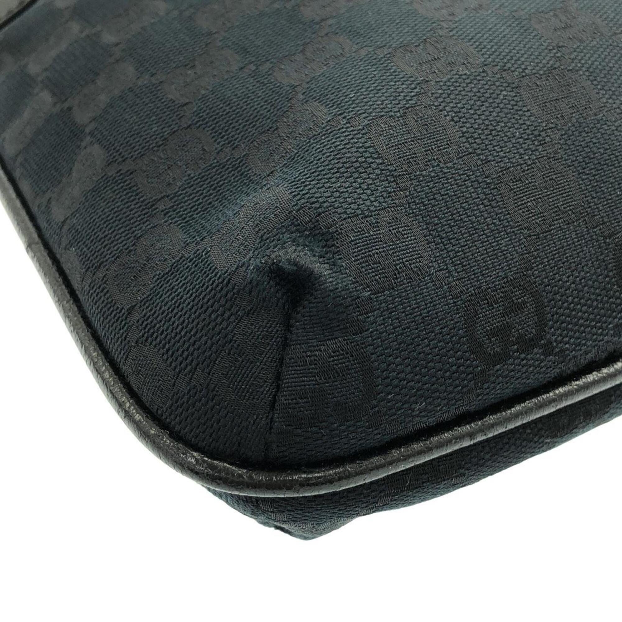 Gucci Black Gg Canvas Shoulder Bag (Pre-Owned)
