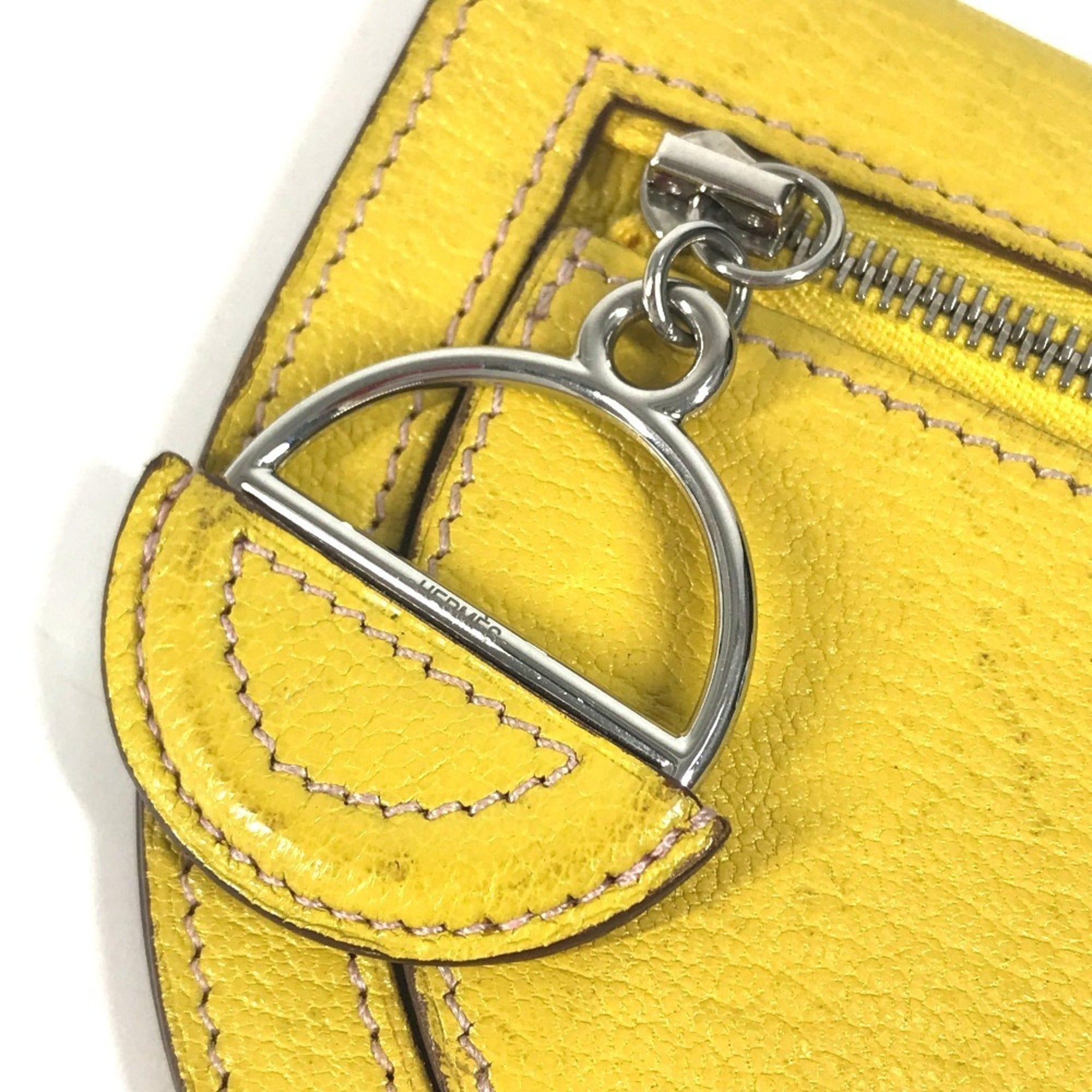 Hermes Yellow Leather Coin Purse/Coin Case (Pre-Owned)