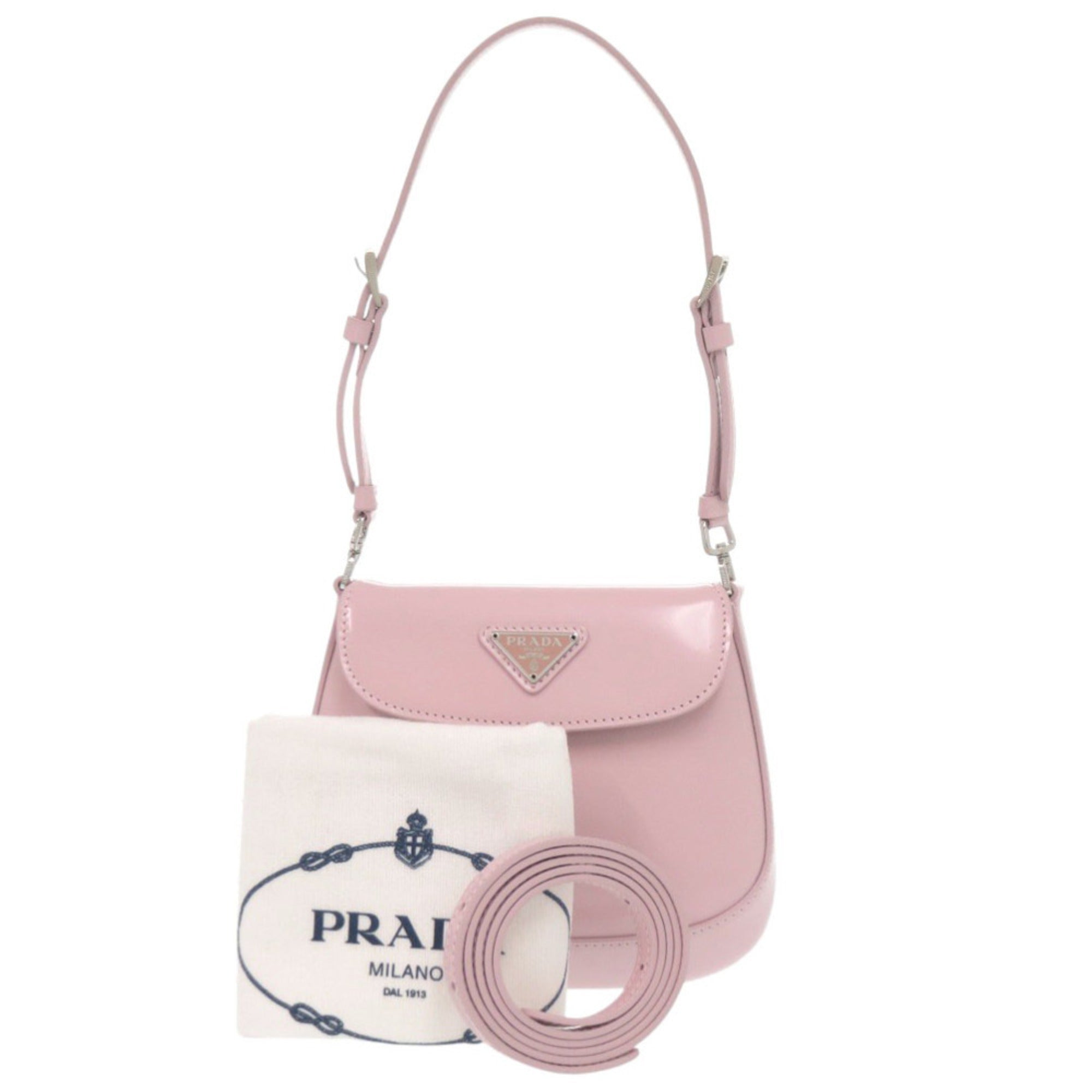 Prada Pink Leather Shoulder Bag (Pre-Owned)
