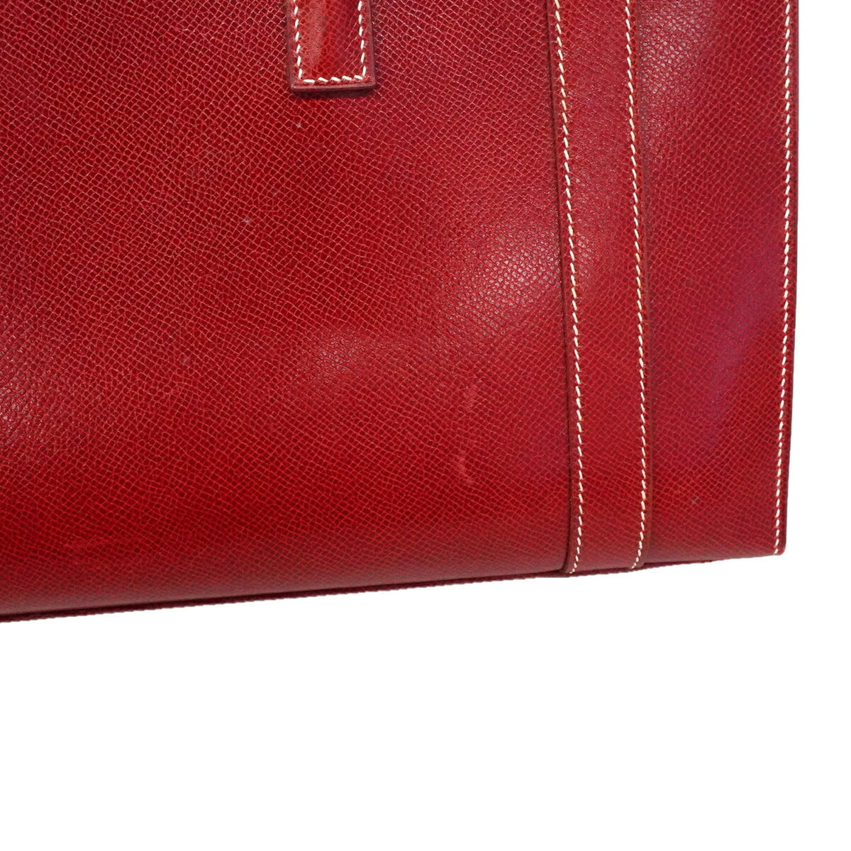 Hermes Rouge Casaque Courchevel Leather Handbag (Pre-Owned)