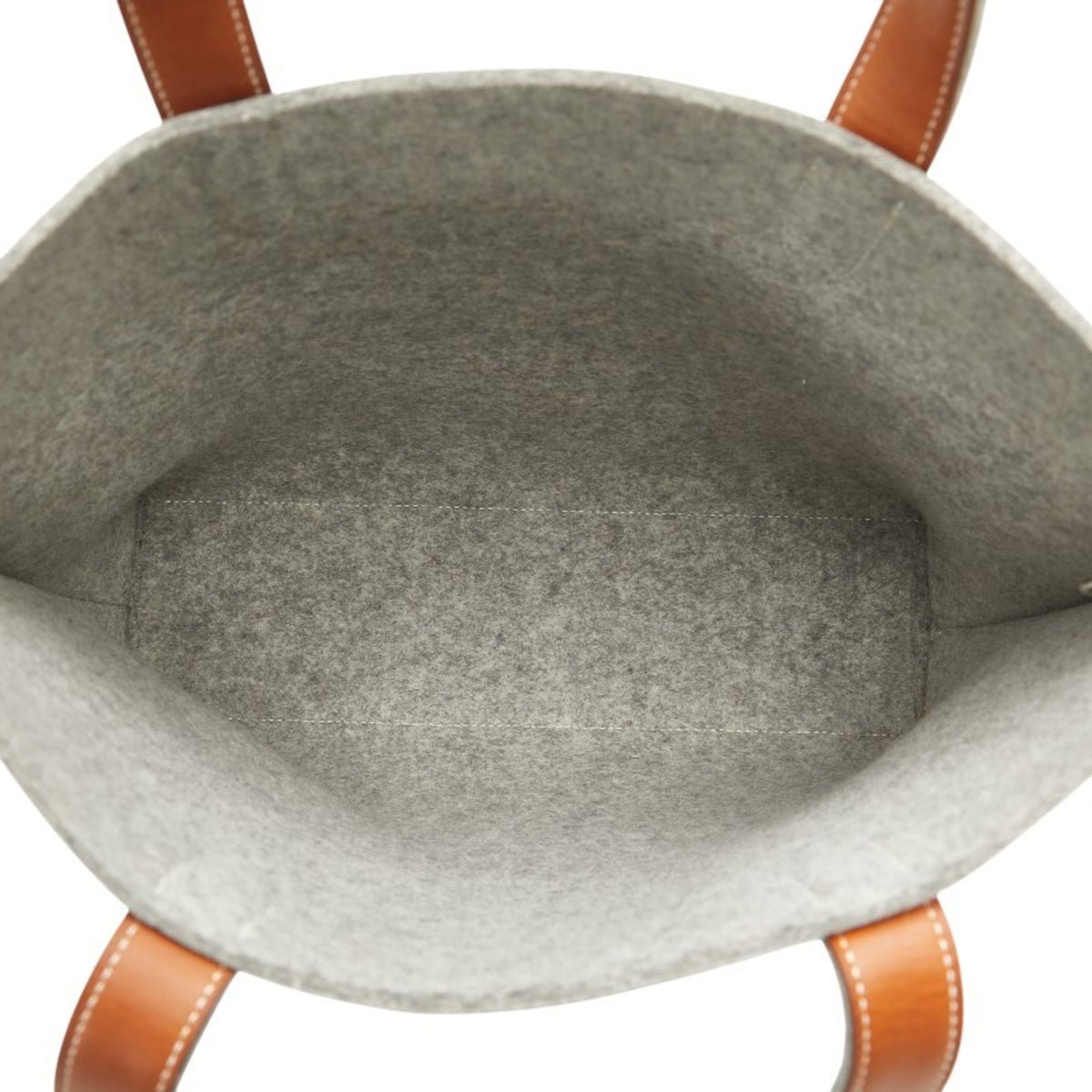 Hermes Gray Felt Leather Shoulder Bag Tote Bag (Pre-Owned)