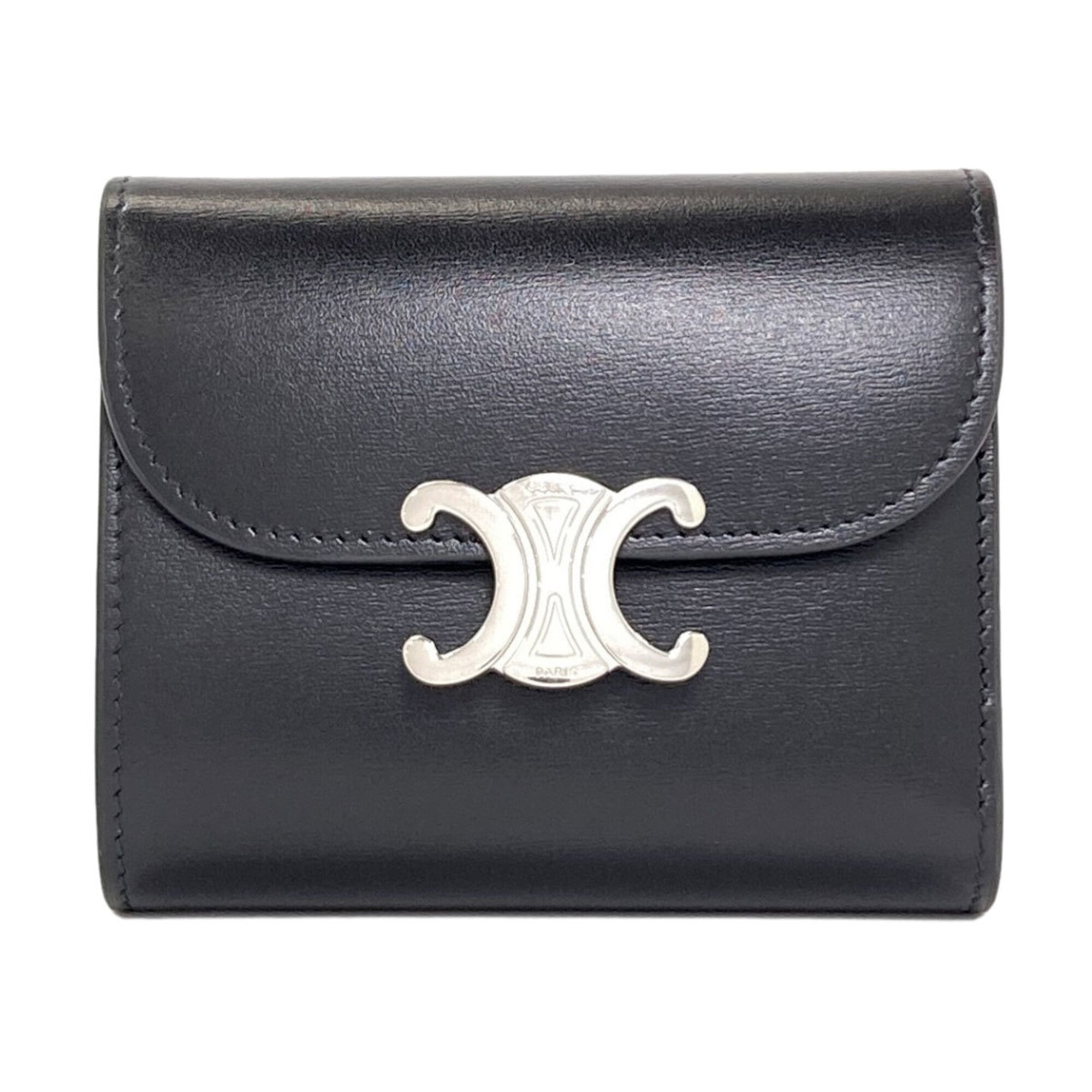 Celine Black Leather Wallet (Tri-Fold) (Pre-Owned)