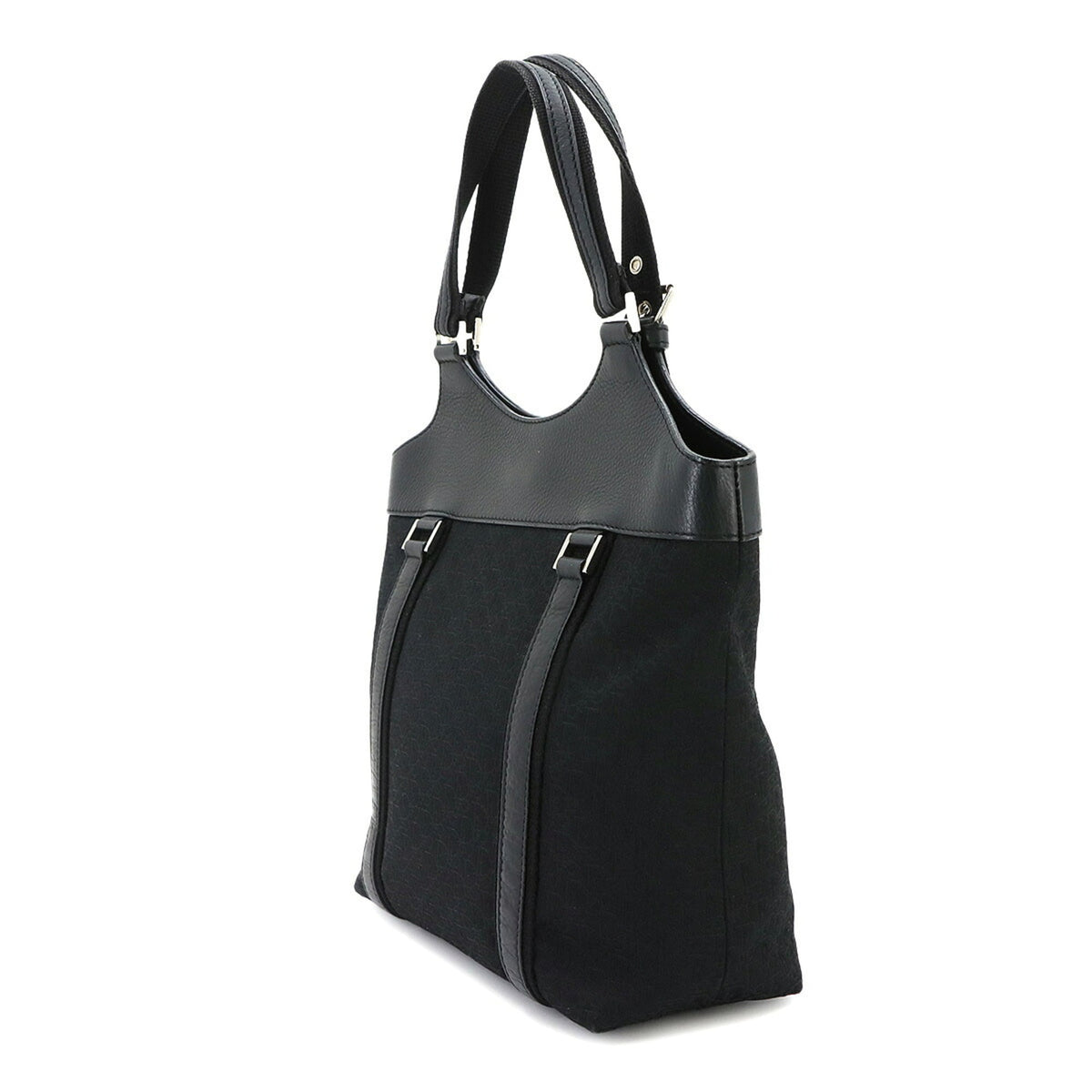 Christian Dior Trotter Black Canvas Leather Handbag Tote Bag (Pre-Owned)