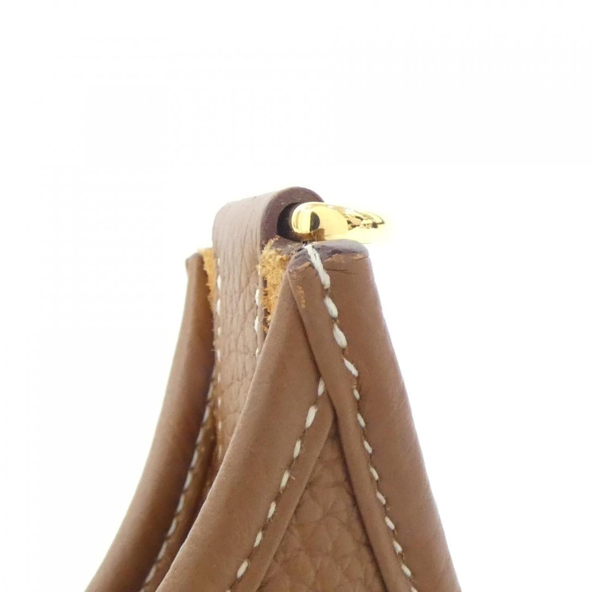 Hermes Brown Gold Brown Taurillon Clemence Leather Shoulder Bag (Pre-Owned)