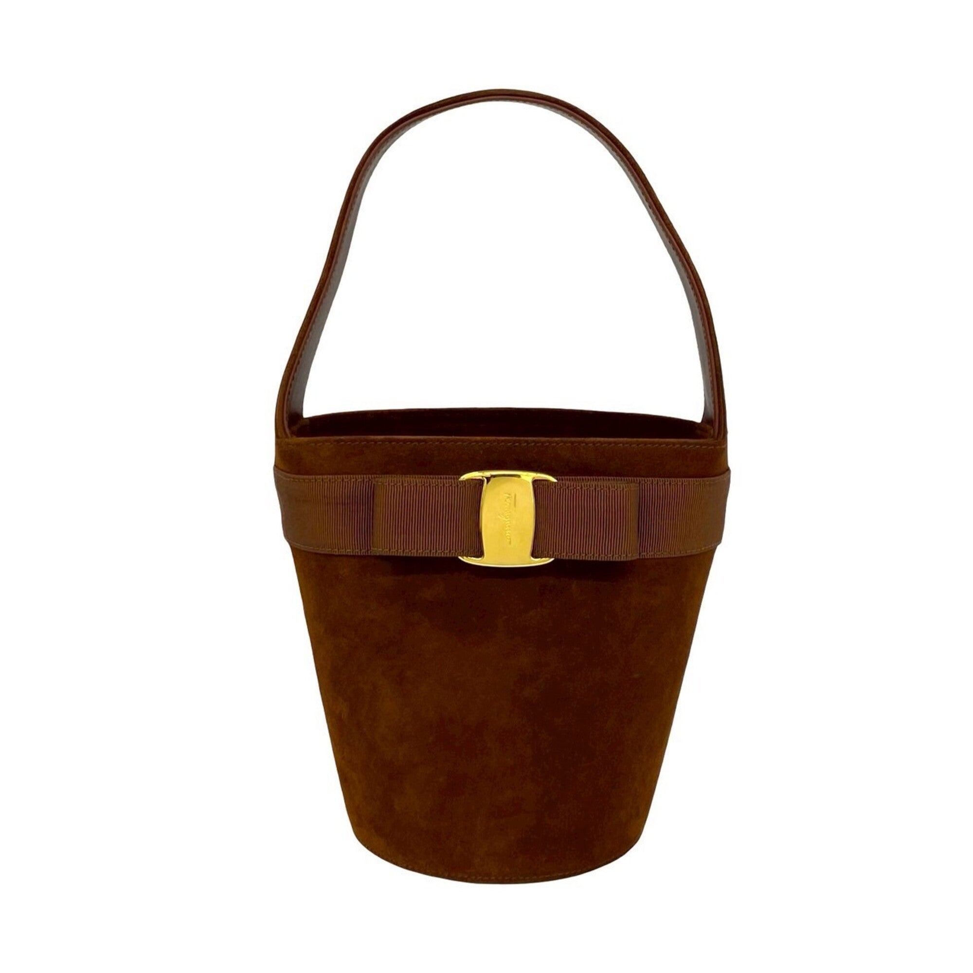 Salvatore Ferragamo Brown Suede Handbag (Pre-Owned)