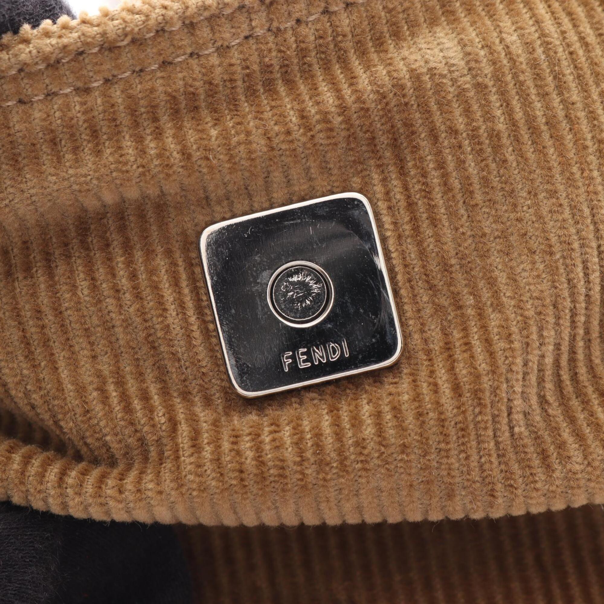 Fendi Khaki Cord Handbag Shoulder Bag (Pre-Owned)