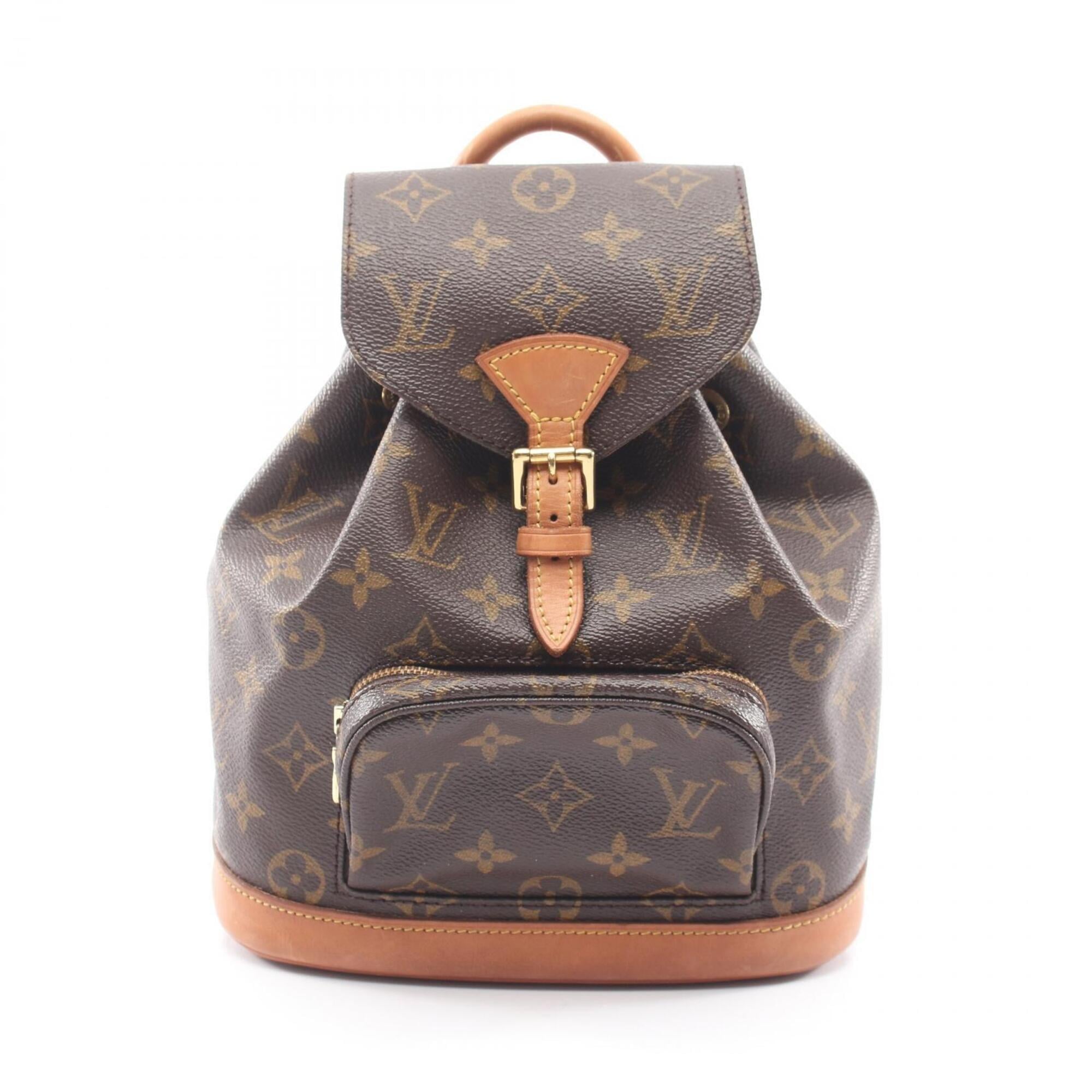 Louis Vuitton Brown Coated Canvas Leather Backpack Handbag (Pre-Owned)