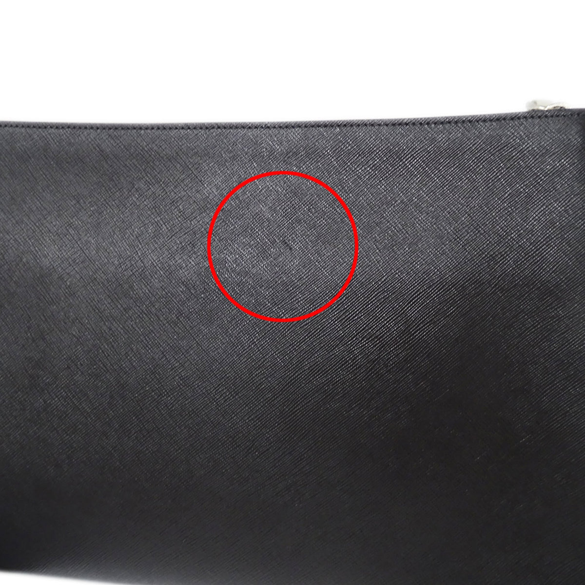Prada Black Saffiano Triangle Clutch Bag (Pre-Owned)