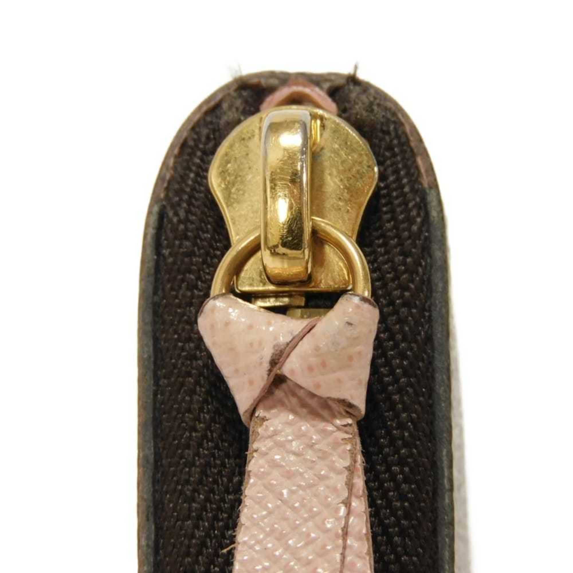 Louis Vuitton Brown Monogram Pink Rose Ballerine Monogram Canvas Leather Long Wallet (Bi-Fold) (Pre-Owned)