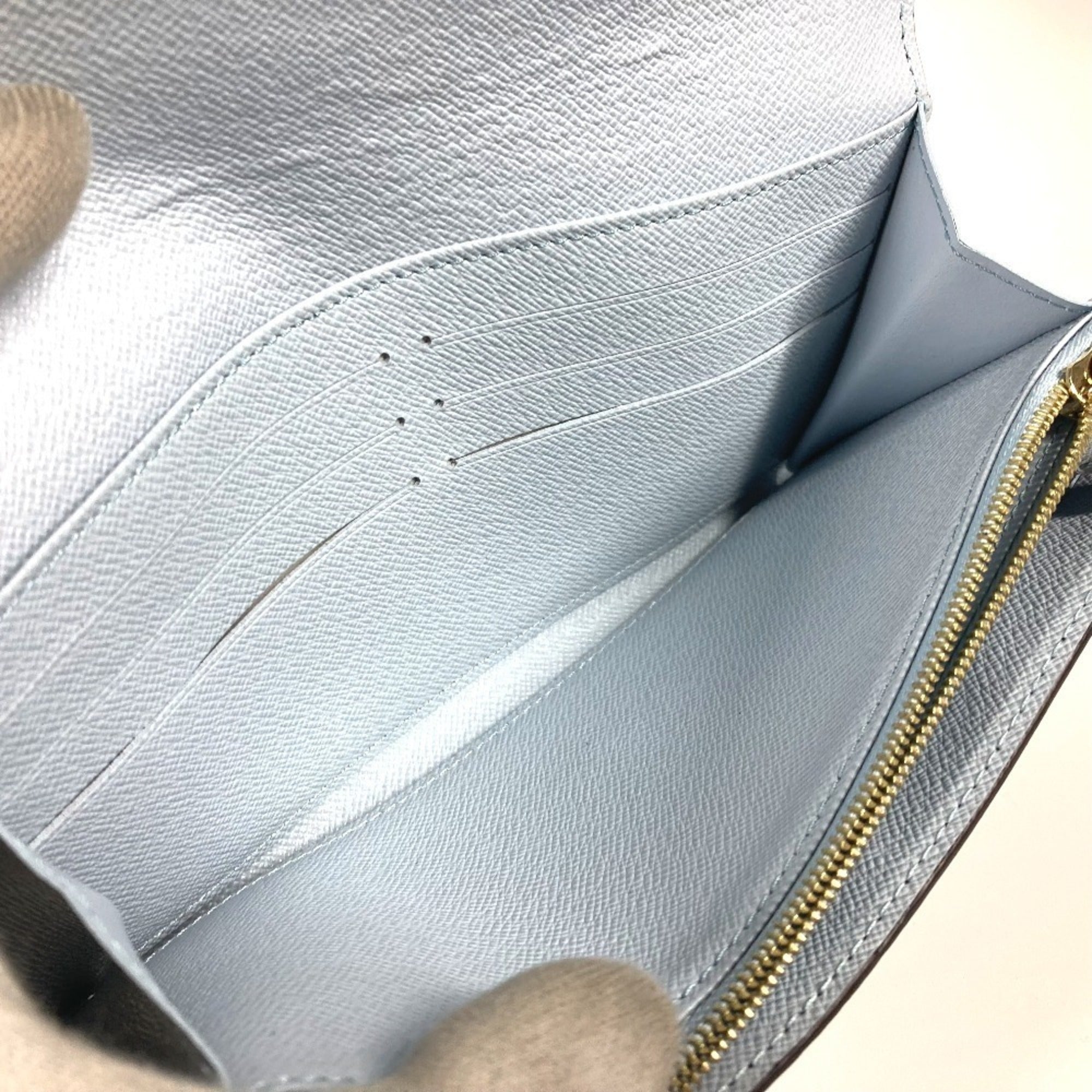Louis Vuitton Blue Brown Monogram Long Wallet (Bi-Fold) (Pre-Owned)